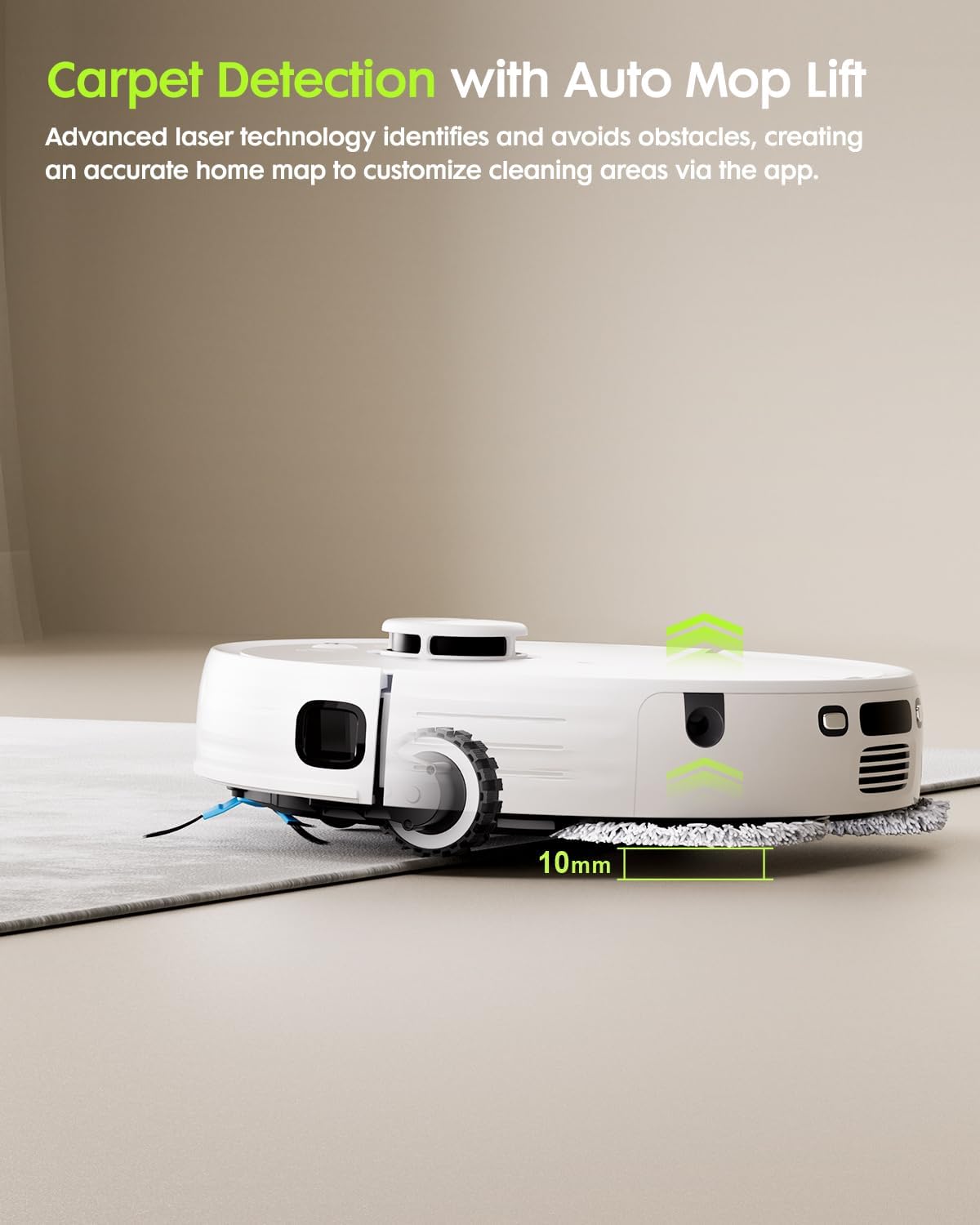 V5 Robot Vacuum and Mop, 8500Pa Suction, Laser Navigation, Self-Emptying Robotic Vacuum Cleaner with Extra Replacement Parts