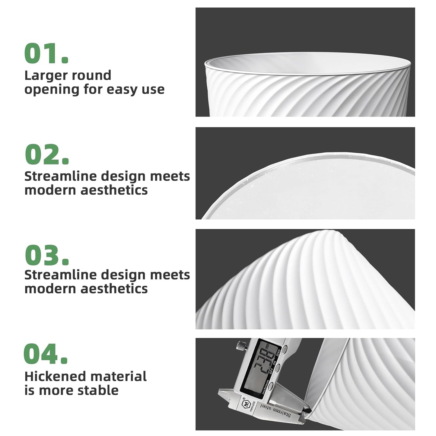 Small Trash Can 3 Pack 1.8 Gallons, Bathroom Trash Can & Garbage Can with 6 Trash Bags, Bedroom Trash Bin & Waste Basket for Office, Bedroom, Living Room, Kitchen, Compact Space