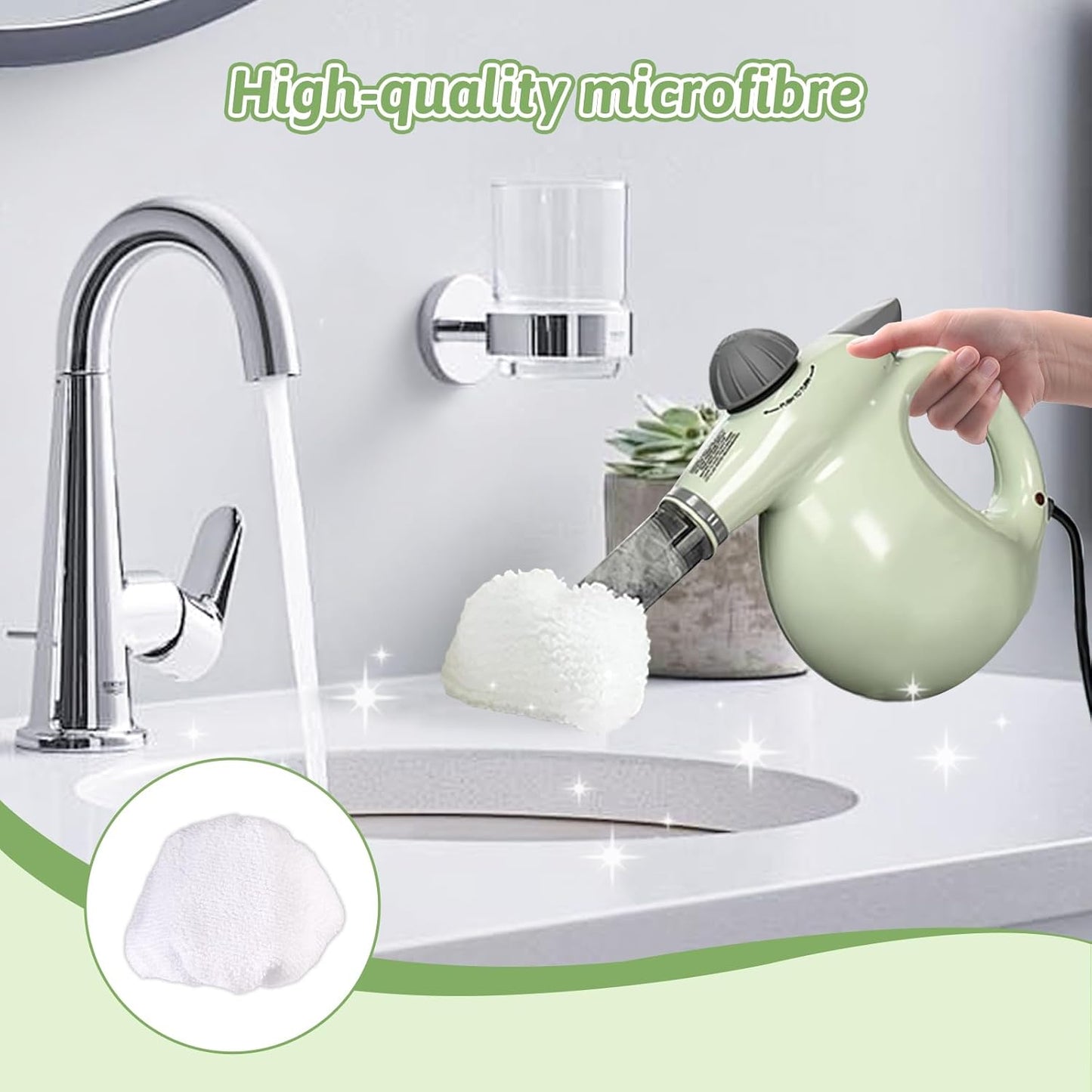 8Pack Microfiber Cloths for Handheld Steam Cleaner Compatible with Bissell Steam Shot, Comforday, PurSteam, Wagner Spraytech, Universal Washable Steam Cleaner Accessories