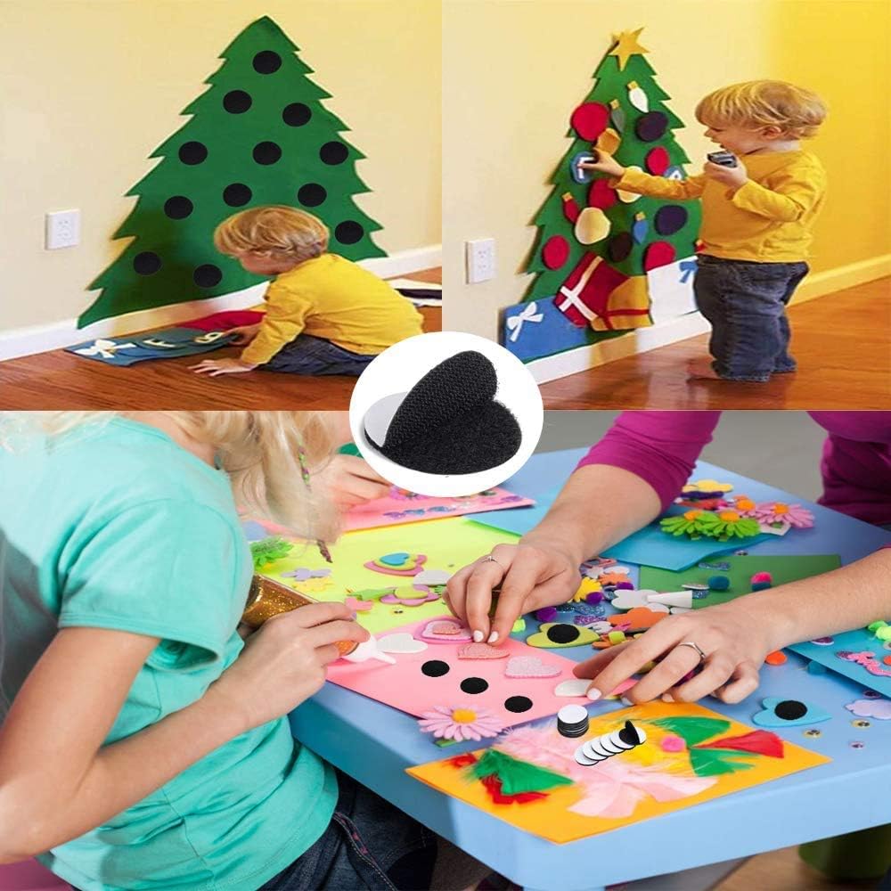 BRAVESHINE Adhesive Tape - 16PCS Hook and Loop Fasteners - Double Sided Sticky-Back - Heavy-Weight Carpet Gripper Pad Wall Mounting Tapes for Home Office Phone Mount - Round 1.5inch