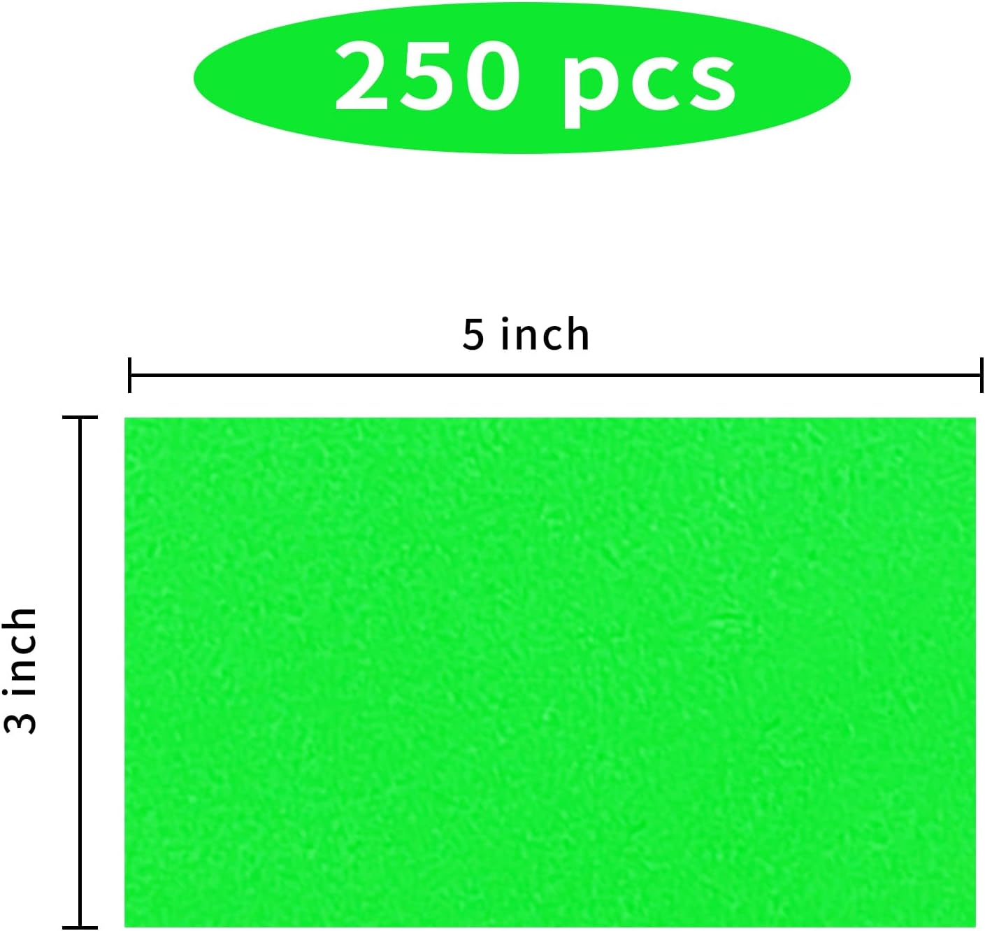 STARLIBOO 3"X5" Rectangle Color Coding Labels, Removable Square Label Inventory Stickers, Permanent Warehouse Moving Box Square Label (250Labels, Fluorescent Green)