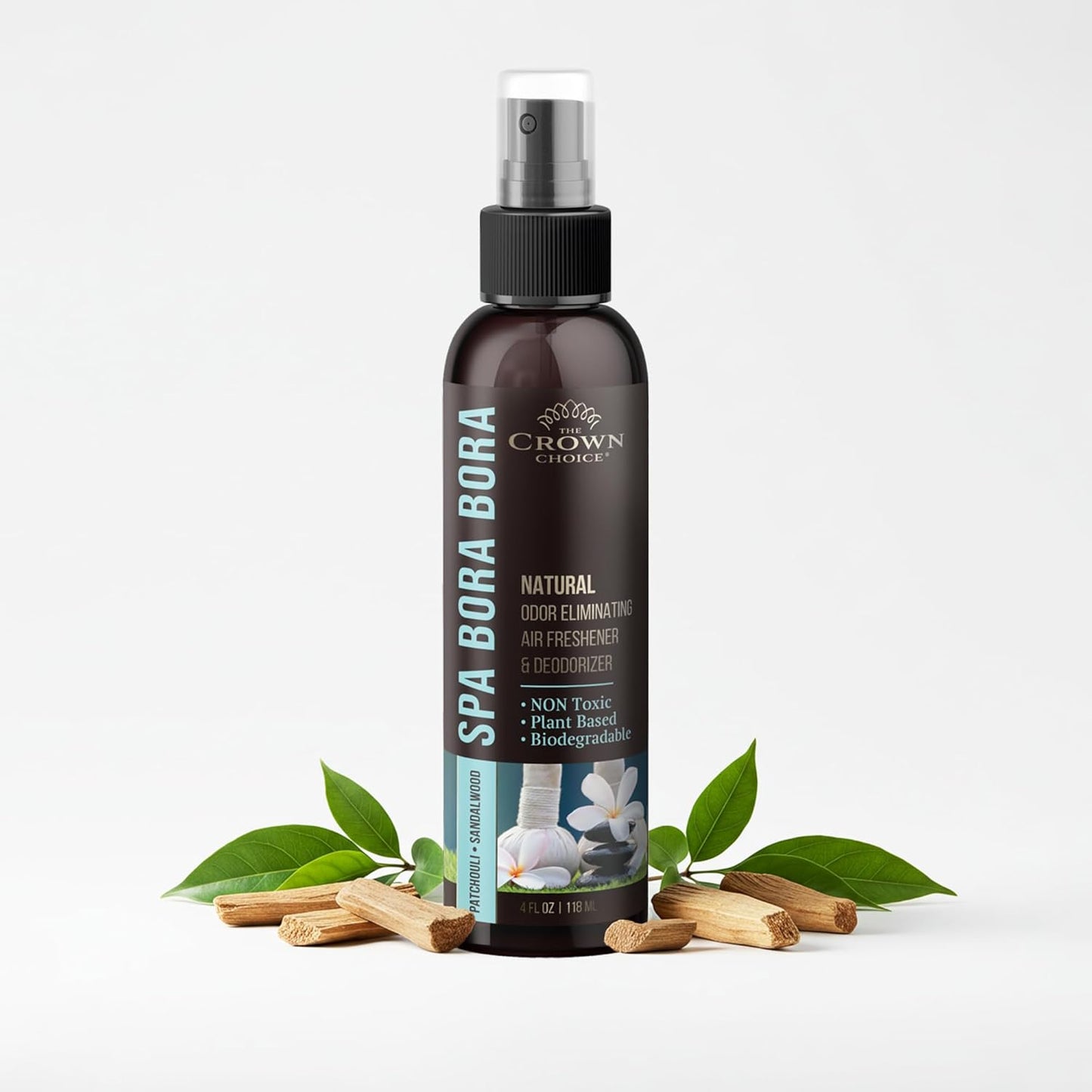 Non-Toxic Odor Eliminator, Natural Sandalwood & Patchouli Air Freshener Spray for Home, Room, Closet & Couch Deodorizer, Long Lasting Bathroom & Toilet Freshener, Safe for Kids & Pets - 4 oz Pack of 1