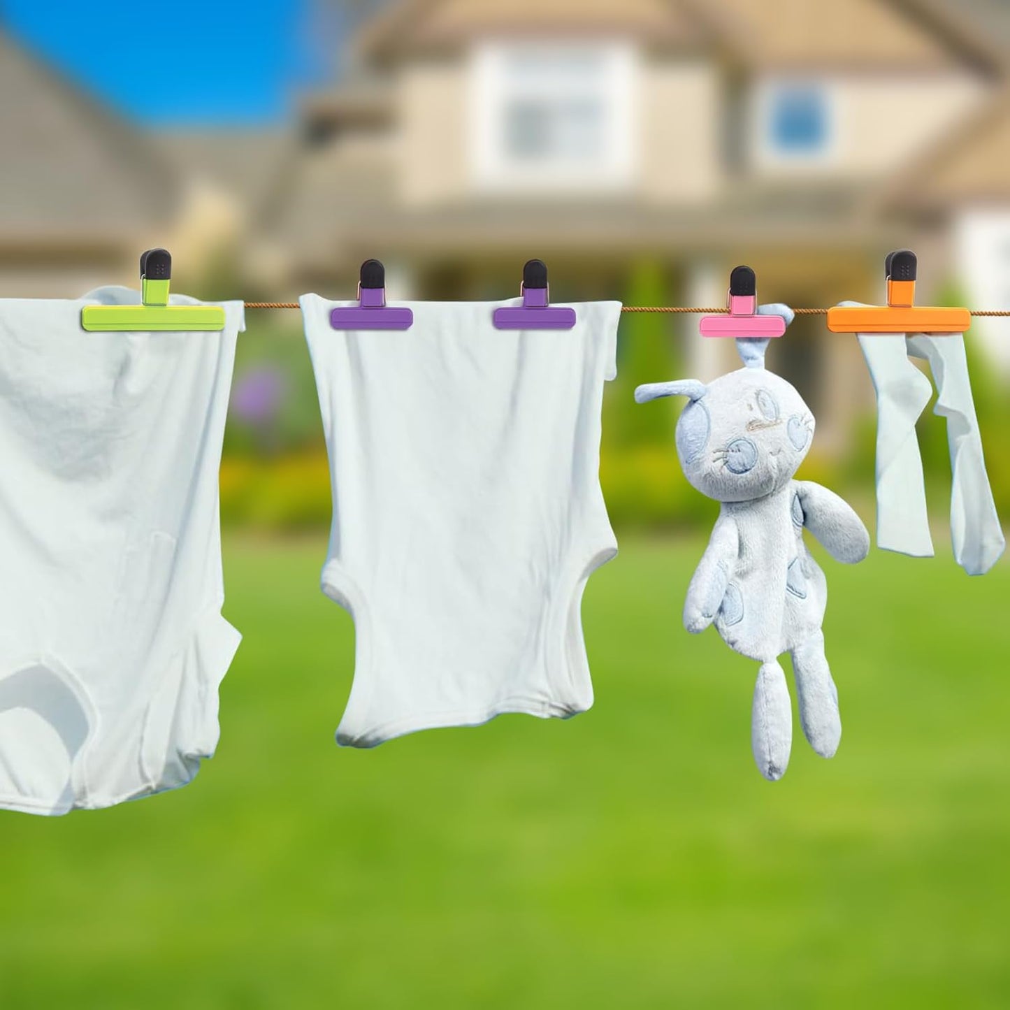 6 Pack Chip Bag Clips, Large Bags Clip for Food Storage, Snack Clips for Chips and Other Food Bags, Plastic Heavy Duty Sealing Clip for Home, Office and More(6 x 3.5 Inch)