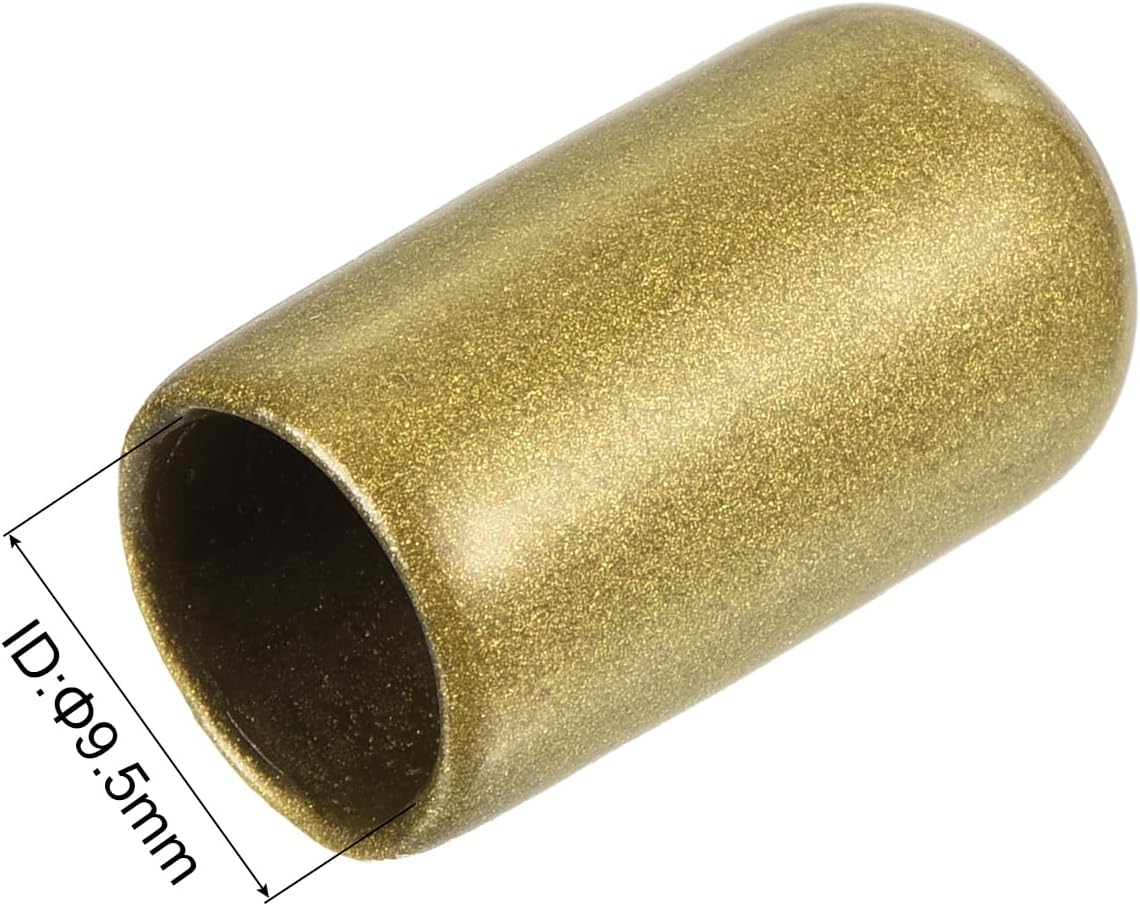 uxcell 20pcs Rubber End Caps 10mm ID Vinyl Round Tube Bolt Cap Cover Thread Protectors Gold