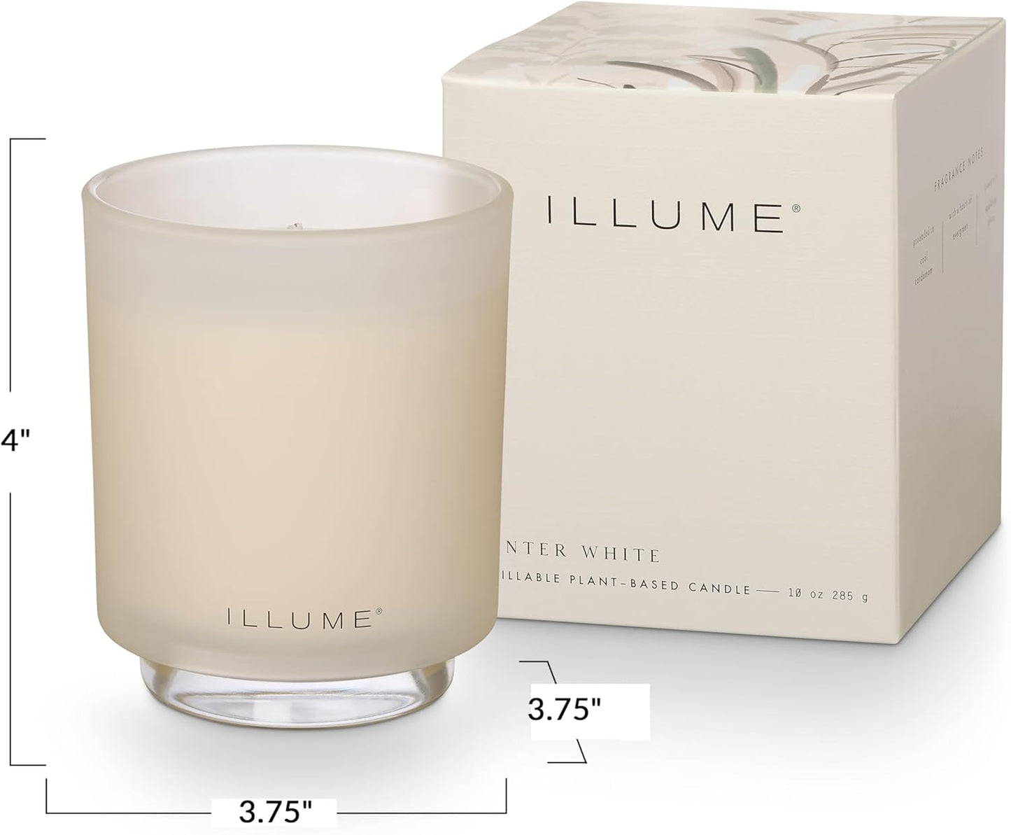 ILLUME Refillable Boxed Glass Candle, Winter White