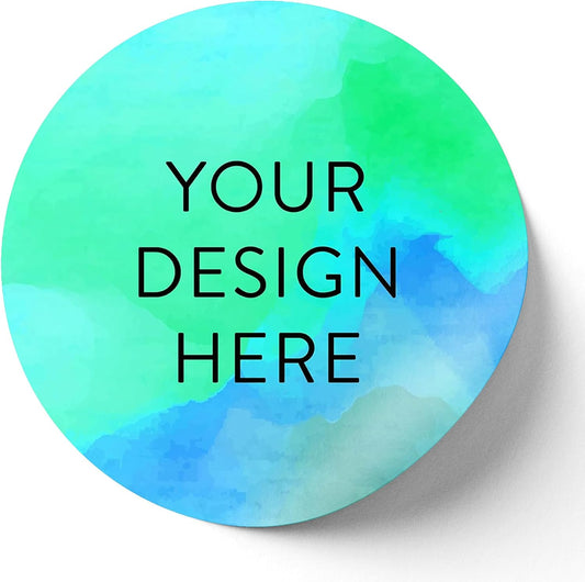 100 Custom Vinyl Stickers - Upload Your own Image, Text, Design, Logo - Personalized Logo Labels for Handmade, Packaging, Bottle, Jars, Candle, Brand Stickers (Blue Green, 6x6)