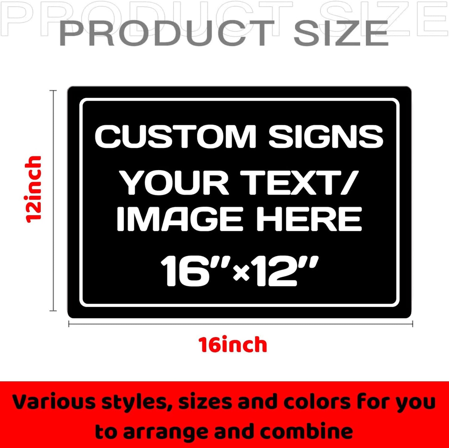 Personalized Aluminum Weatherproof Metal Signs - Multiple Sizes, Custom Text & Picture, Hazard, Garden, Custom Door Signs
