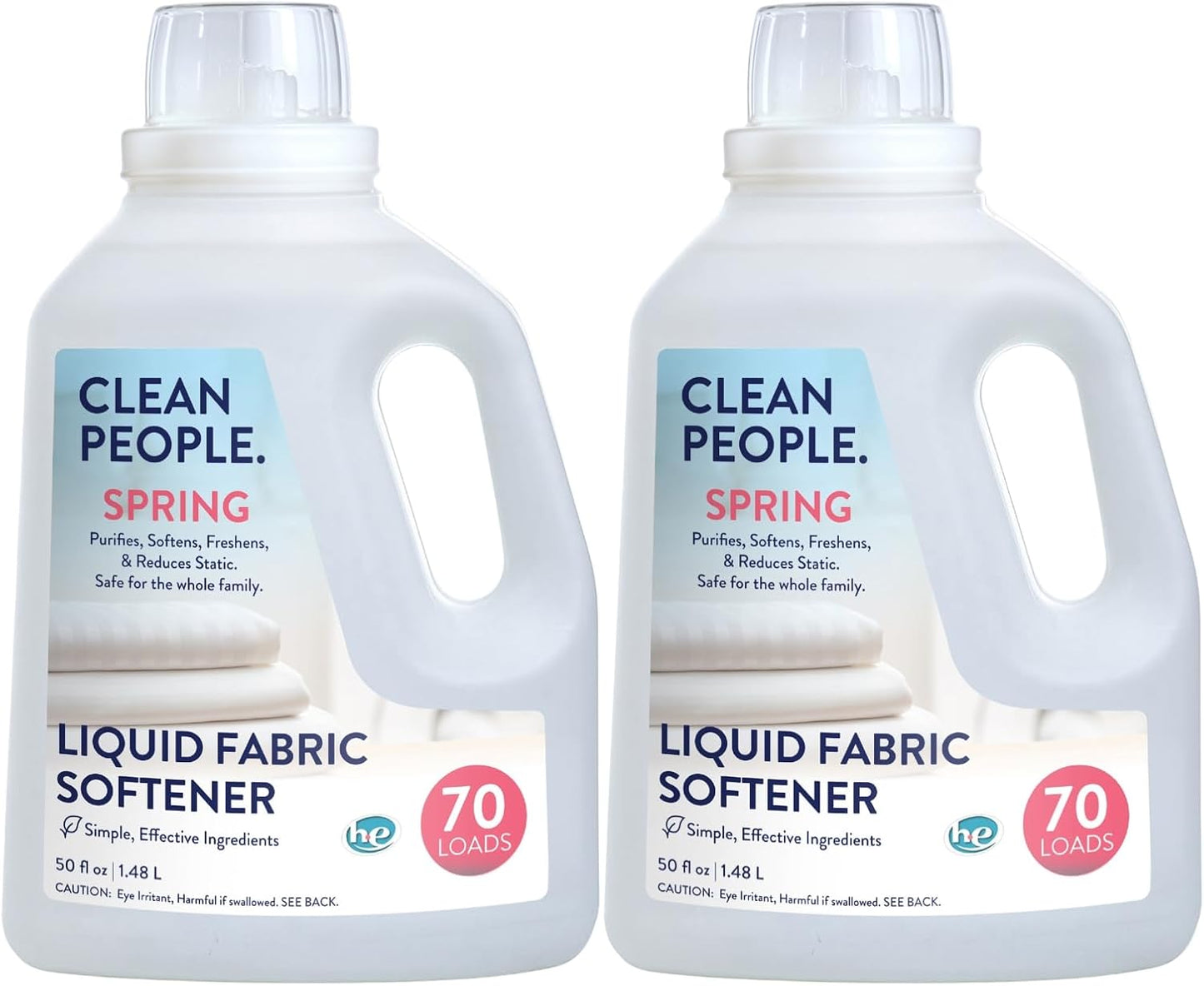 The Clean People Liquid Fabric Softener - Softens & Removes Static Cling - Vegan (100 Fl Oz, Spring)