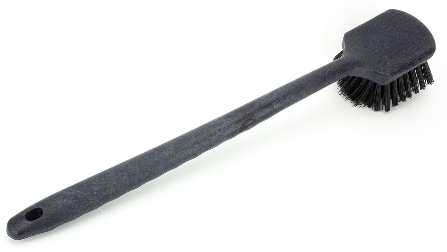 SPARTA 40501EC03 Plastic Large Scrub Brush, Kitchen Brush, Utility Brush With Long Handle For Cleaning, 20 Inches, Black