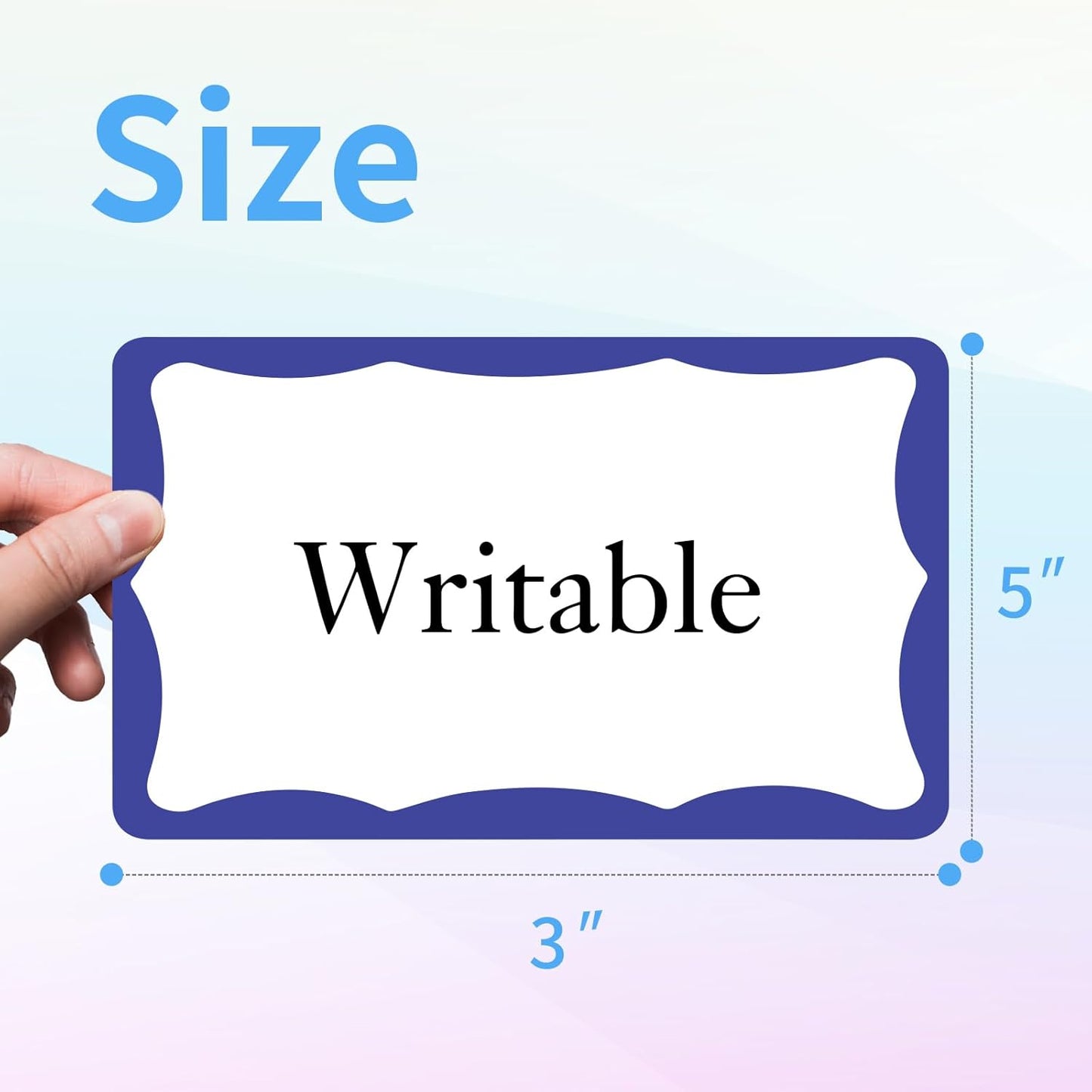 STARLIBOO Colored Labels Stickers, 3X5 Inch Removable Large Label Stickers for Moving Boxes and Storage Bins- Waterproof- Writable- Tear Resistant (Blue)