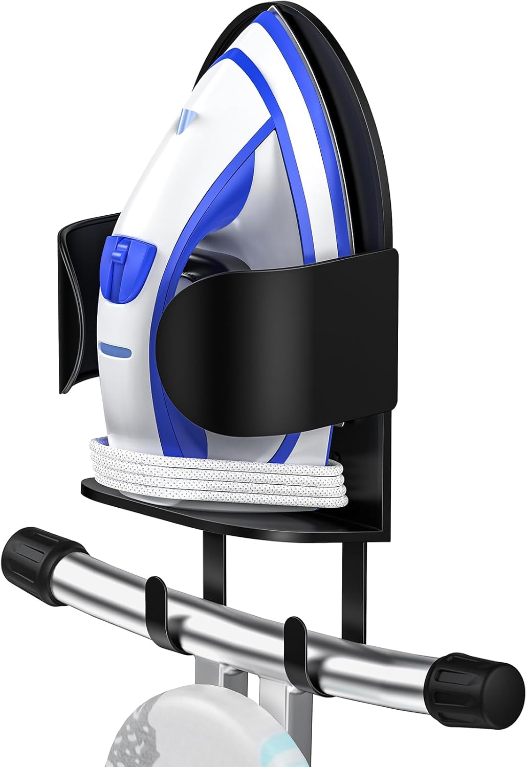 ORLESS Metal Large Ironing Board Holder Wall Mount, Ironing Board Hanger, Iron Board Holder, Iron Board Hook Wall Mount, for Laundry Rooms (Black)