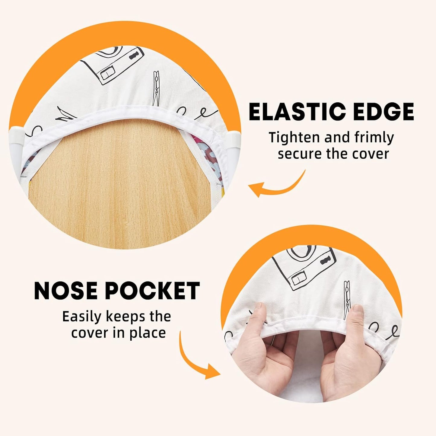 Table Top Ironing Board Cover 12 x 32 inch, 3 Layers Small Iron Board Cover, Heat Reflective Thick Padding with Elasticized Edges (White)