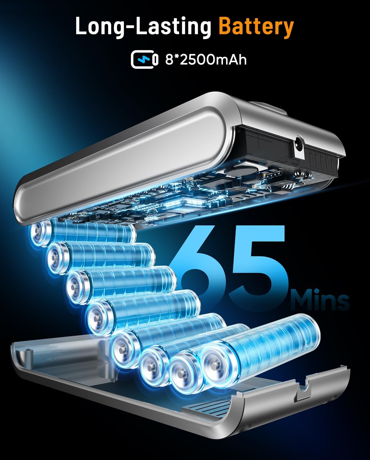 Cordless Vacuum Cleaner, 600W 50KPA 65Min Powerful Vacuum Cleaners for Home, Self-Standing Stick Vacuum Cordless Rechargeable/ Anti-Tangle/OLED Screen/1.8L Cup for Home Pet Hair/Carpet/Hardwood Floor