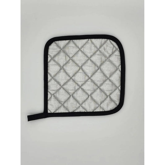 Intedge 317S Pot Holder, Heat Resistant to 400°F, 7x7 Square Hot Pad, Quilted Ironing Board Fabric, Silver, Made in USA, Durable High Heat Fabric Pot Holder for Kitchen and Oven Use, 1 Each