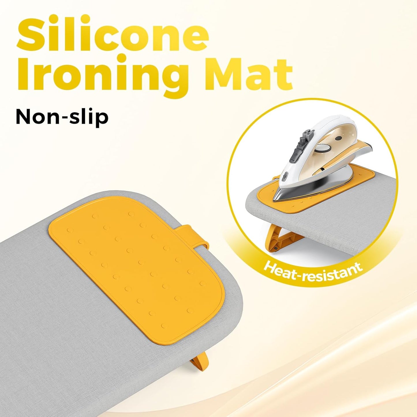 KINGBOARD Tabletop Ironing Board, Small Ironing Board with Iron Holder, Foldable Mini Iron Board, Easy Storage for Travel & Dorm, 12x32 Grey