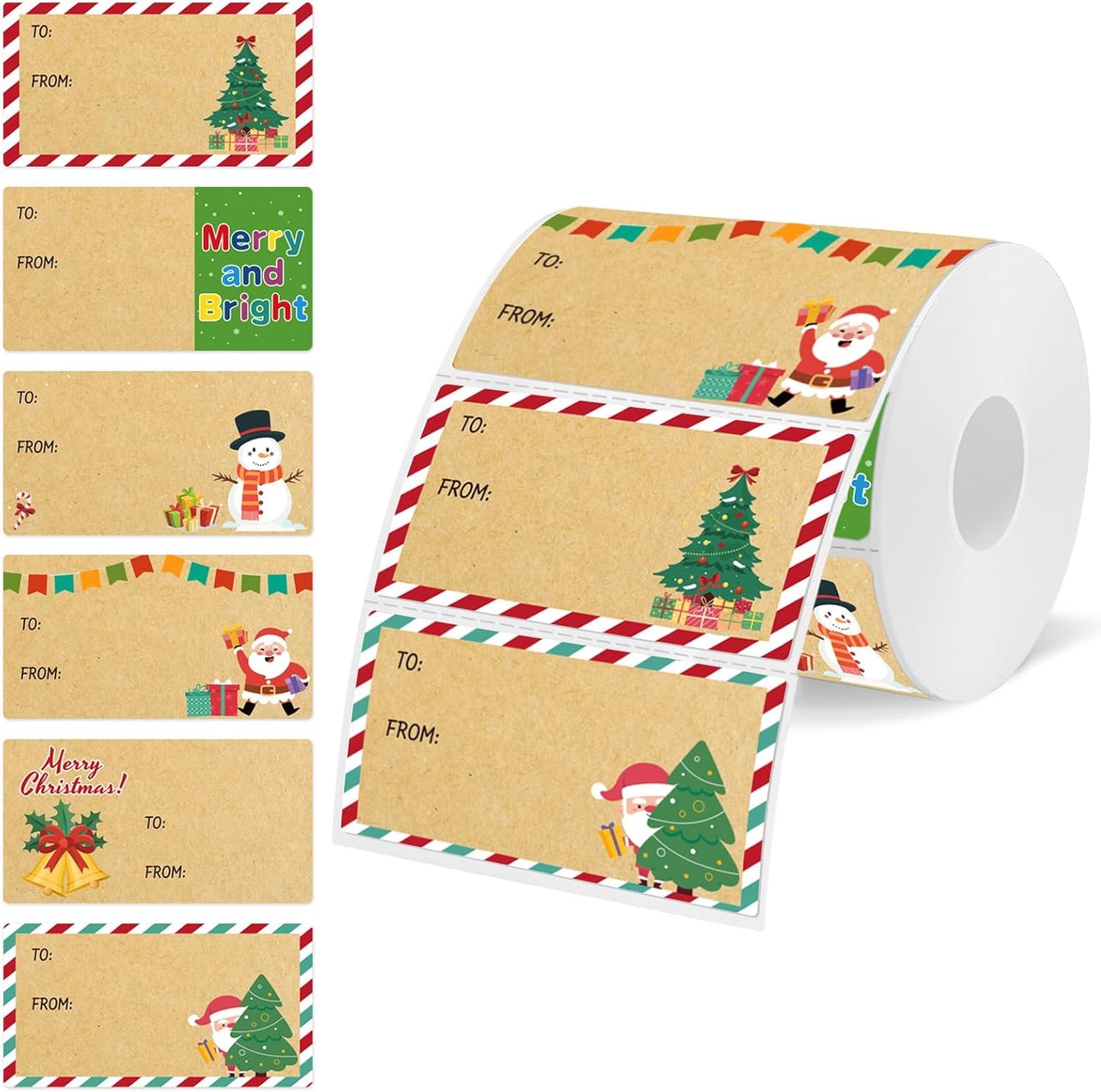 Christmas Gift Tags - Kraft Brown Gift Tags Christmas Presents | Christmas Gifts for Women Men Mom - Christmas Wrapping Paper - Christmas Decorations- 2.95 x 1.6 Inch