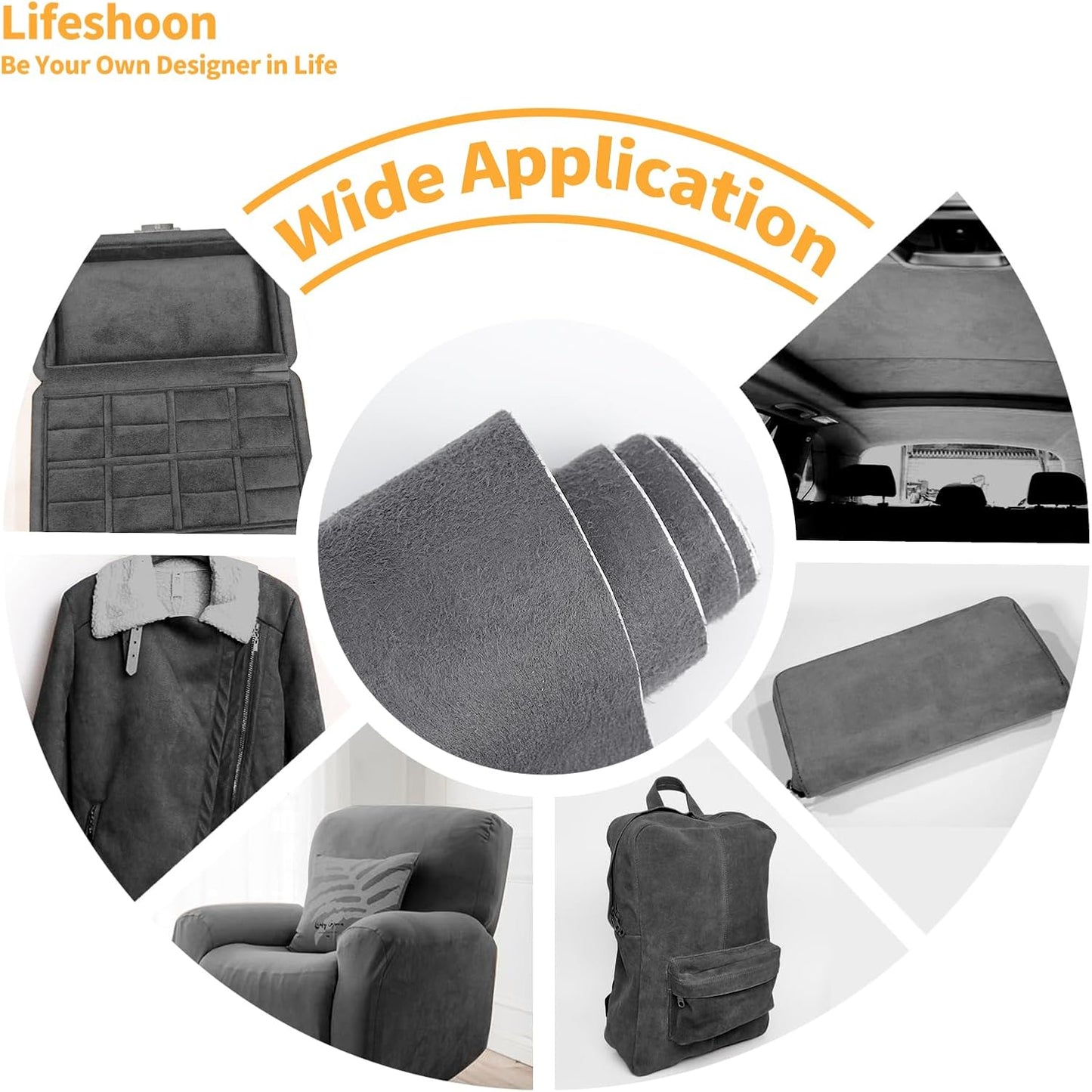 Fabric Repair Patches, 17X158 Inch Self-Adhesive Suede Patches Tape Durable, DIY Large Fabric Repair for Sofa, Couches, Furniture, Chair, Clothing （17X158 Inch, Coffee）