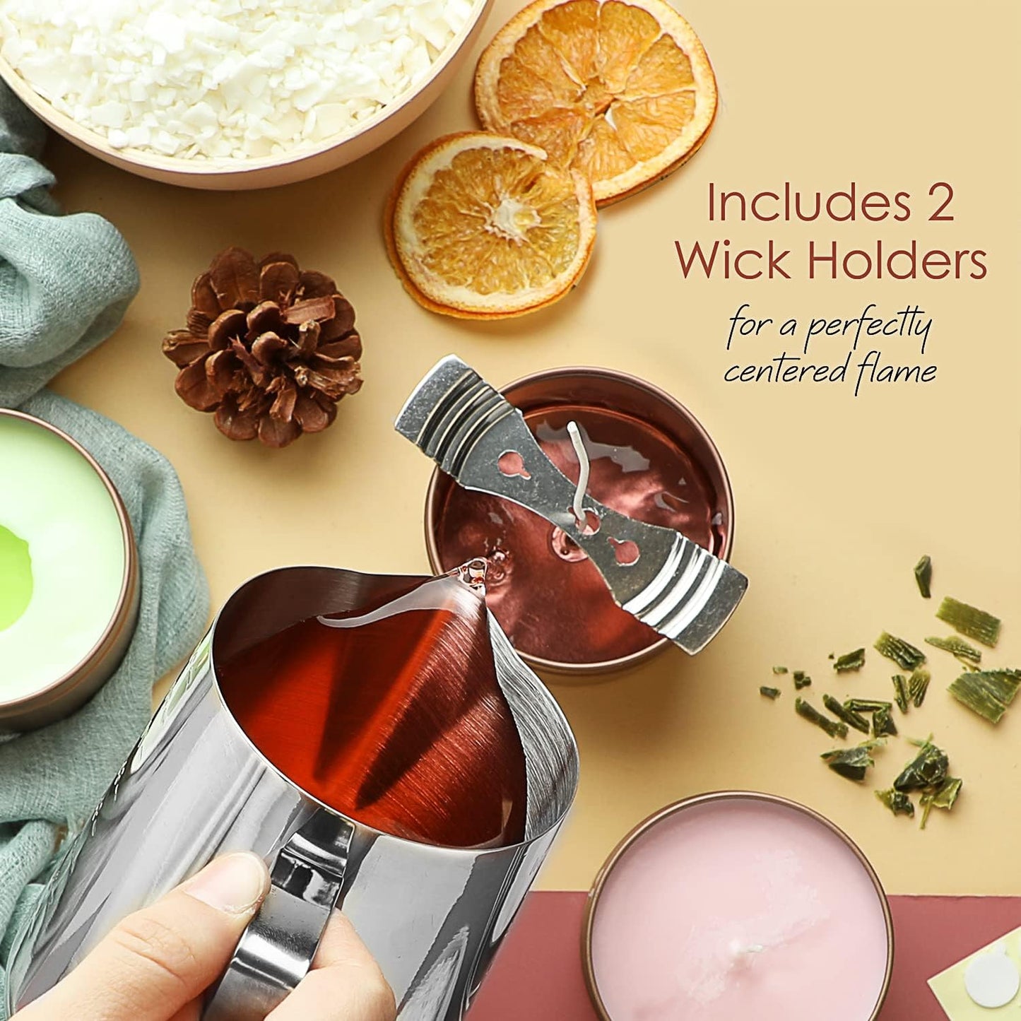 Hearth & Harbor Organic Soy Candle Wax for Candle Making, 25 lbs Natural Candles Making Supplies, Beeswax-Free, Paraffin-Free, Pure Soy Wax Flakes Perfect for Candles, Tealights and Melts