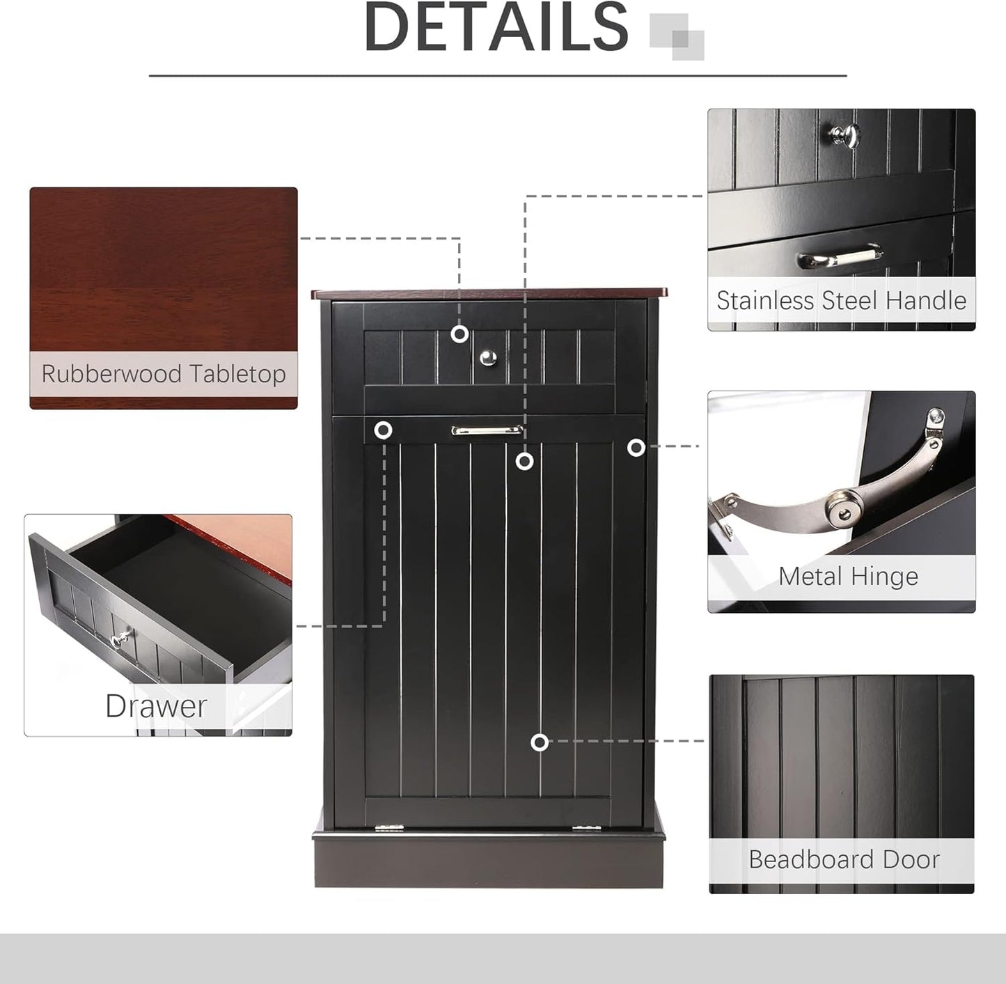 Betterhood Tilt Out Trash Cabinet 10 Gallon Wooden Free Standing Laundry Sorter Cabinet,Recycling Cabinet with Hideaway Drawer,Tilt Out Trash Cabinet Can Bin Kitchen