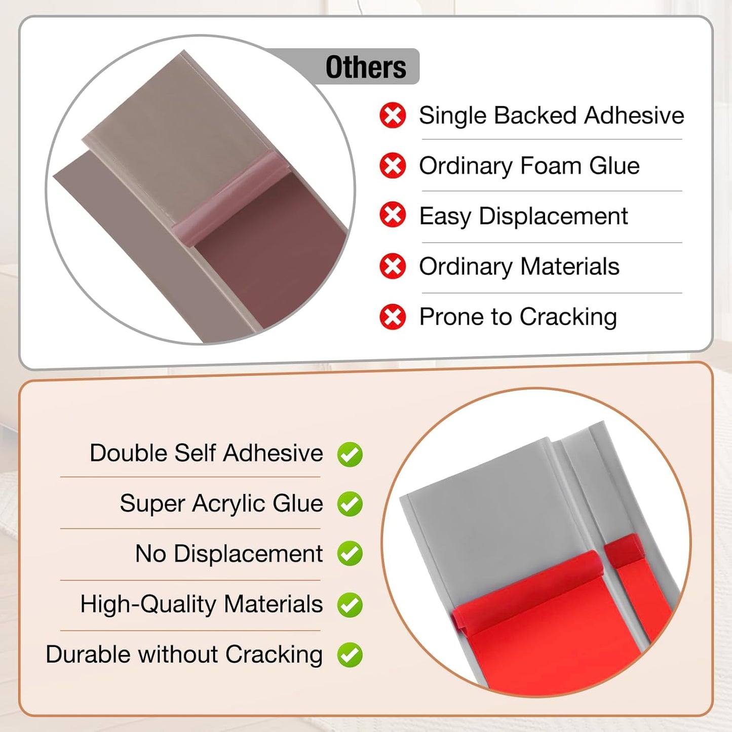 Floor Transition Strip Self Adhesive Vinyl Door Threshold for Doorways Carpet Edging Trim Overlap Edge Reducer for Laminate Floor, Carpet, Tile (Light Gray Wood Grain, 3/5" to 4/5", 6.6Ft)