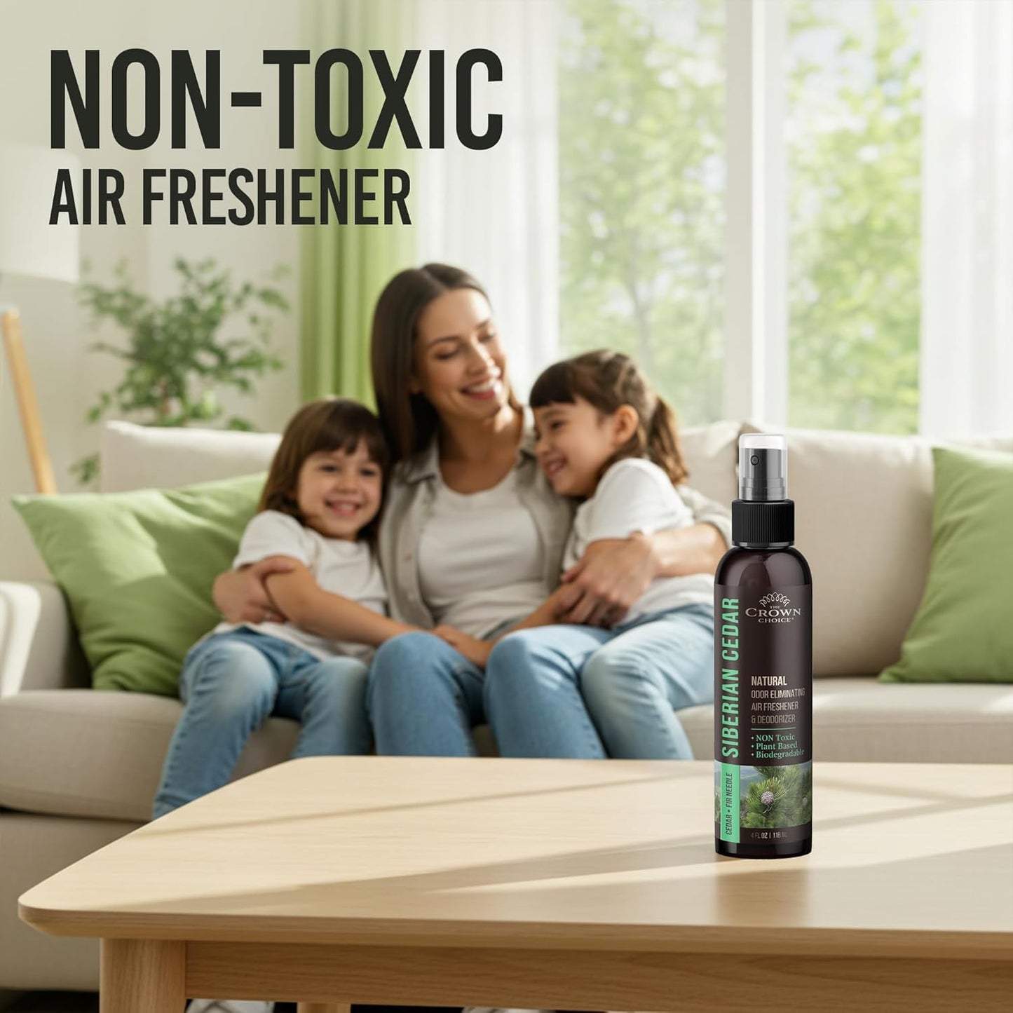 Non-Toxic Odor Eliminator,Natural Cedar Air Freshener Spray for Clothes Storage & Moth Repellent, Closet & Couch Deodorizer,Long Lasting Bathroom & Toilet Freshener,Safe for Kids & Pets,2PK, 4 Oz each