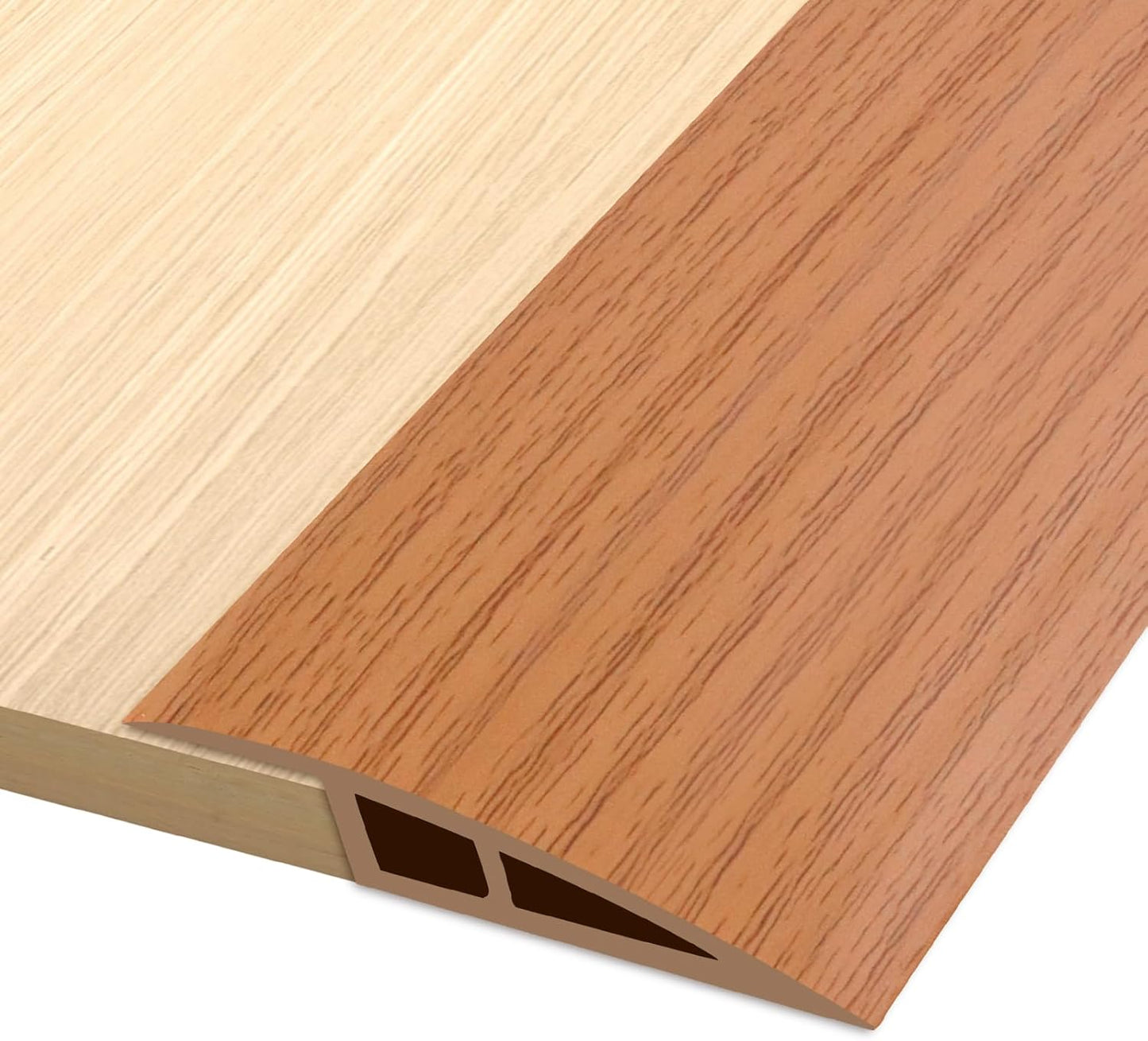 Vinyl Door Threshold Flooring Transition Strip Self Adhesive Carpet Edging Strip for Laminate Doorway Edge Threshold from 1/5" to 2/5" (Yellow Wood Grain, 6.6 Ft)