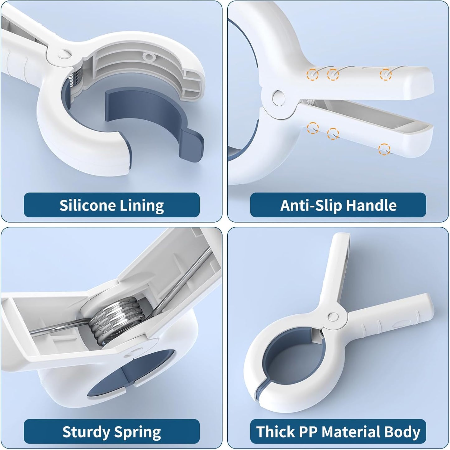 Senbowe 12 Pack Beach Towel Clips, Heavy Duty Plastic Clothes Pins, Windproof Clothes Clips to Dry on Clothesline and Hanging Rack