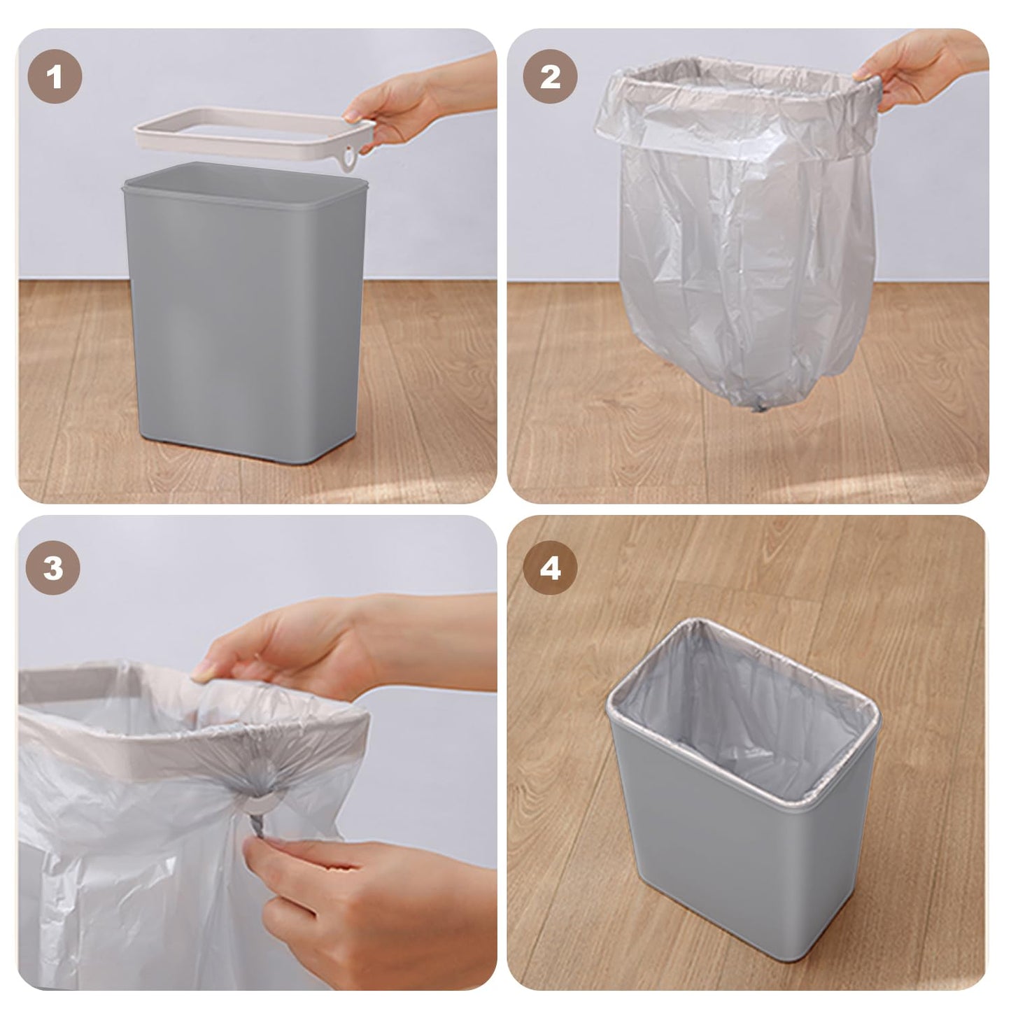 Yatmung 2 Pack - 2.5 Gallon Motion Sensor Bathroom Trash Can - Slim Smart Trash Cans - Skinny Trash Bin with Lid - Electric, Narrow, Plastic, Auto Open - Small Automatic Garbage Can (Grey)