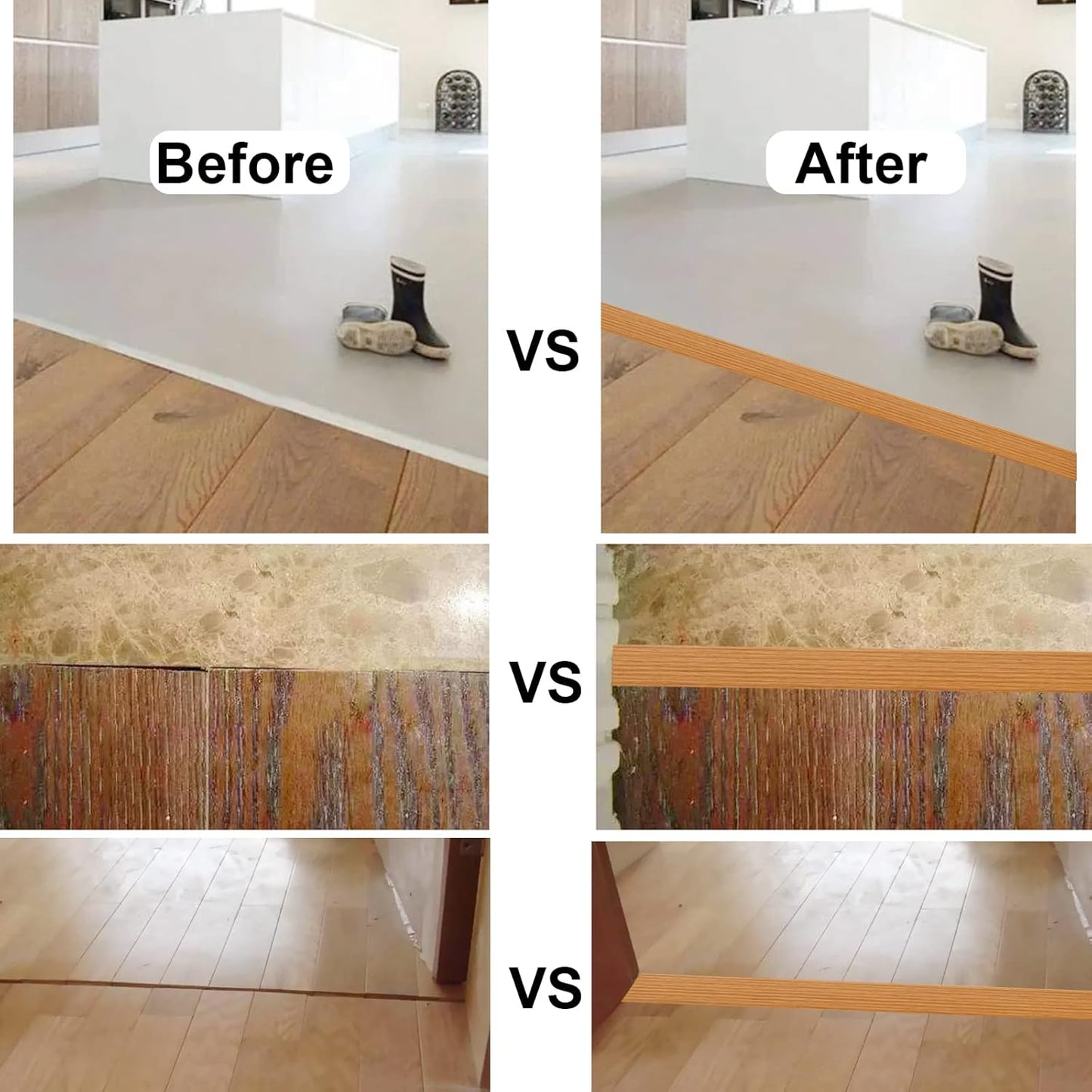 Floor/Door Flat Transition Strip & Self Adhesive Vinyl Edge Trim - Laminate Gap Covering Joining Strip