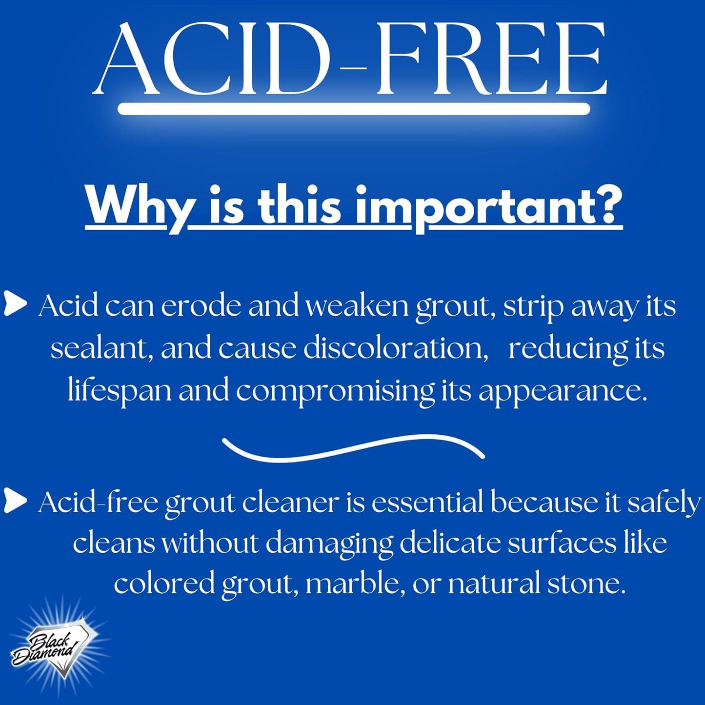 Black Diamond Ultimate Grout Cleaner: Best Cleaner for Tile, Ceramic, Porcelain, Marble Acid-Free Safe Deep Cleaner & Stain Remover for Even The Dirtiest Grout (1-Gallon)