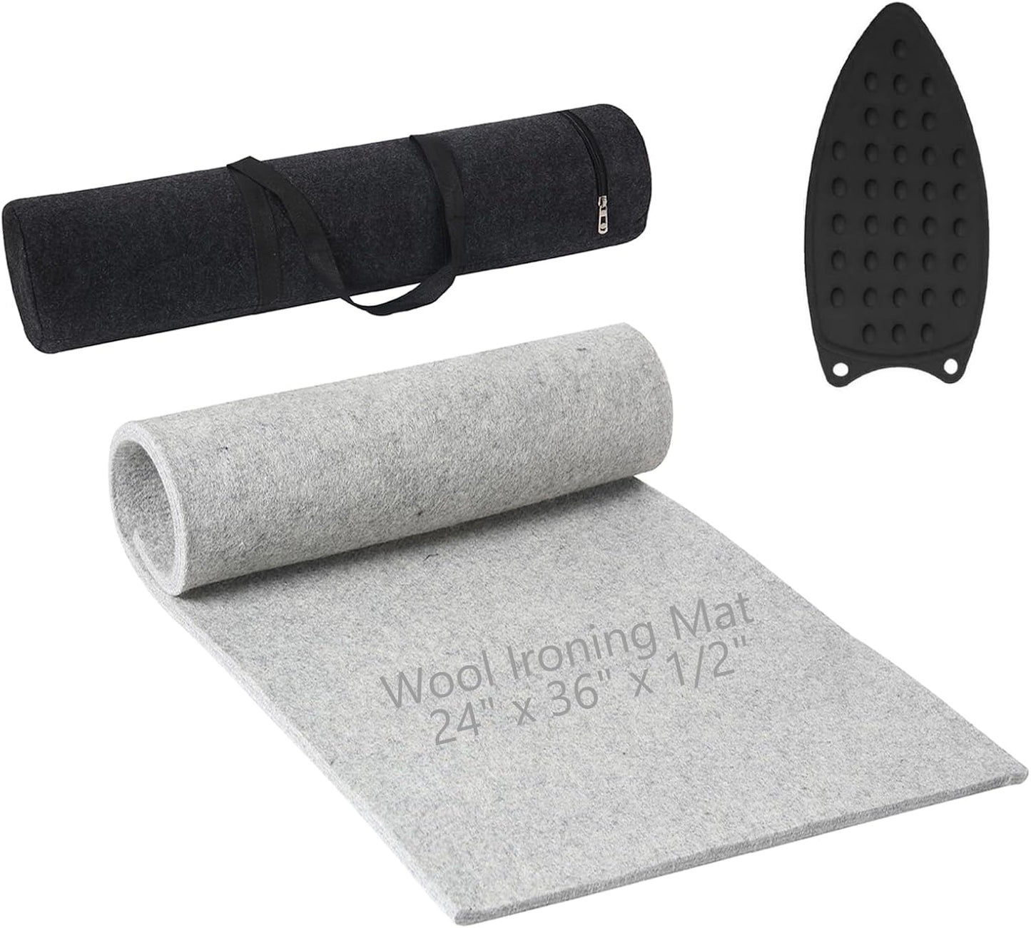 Wool Pressing Mat for Quilting, 24" X 36" Portable Wool Ironing Mat 100% Felted Wool Iron Board for Quilters, Great for Quilting & Sewing Projects
