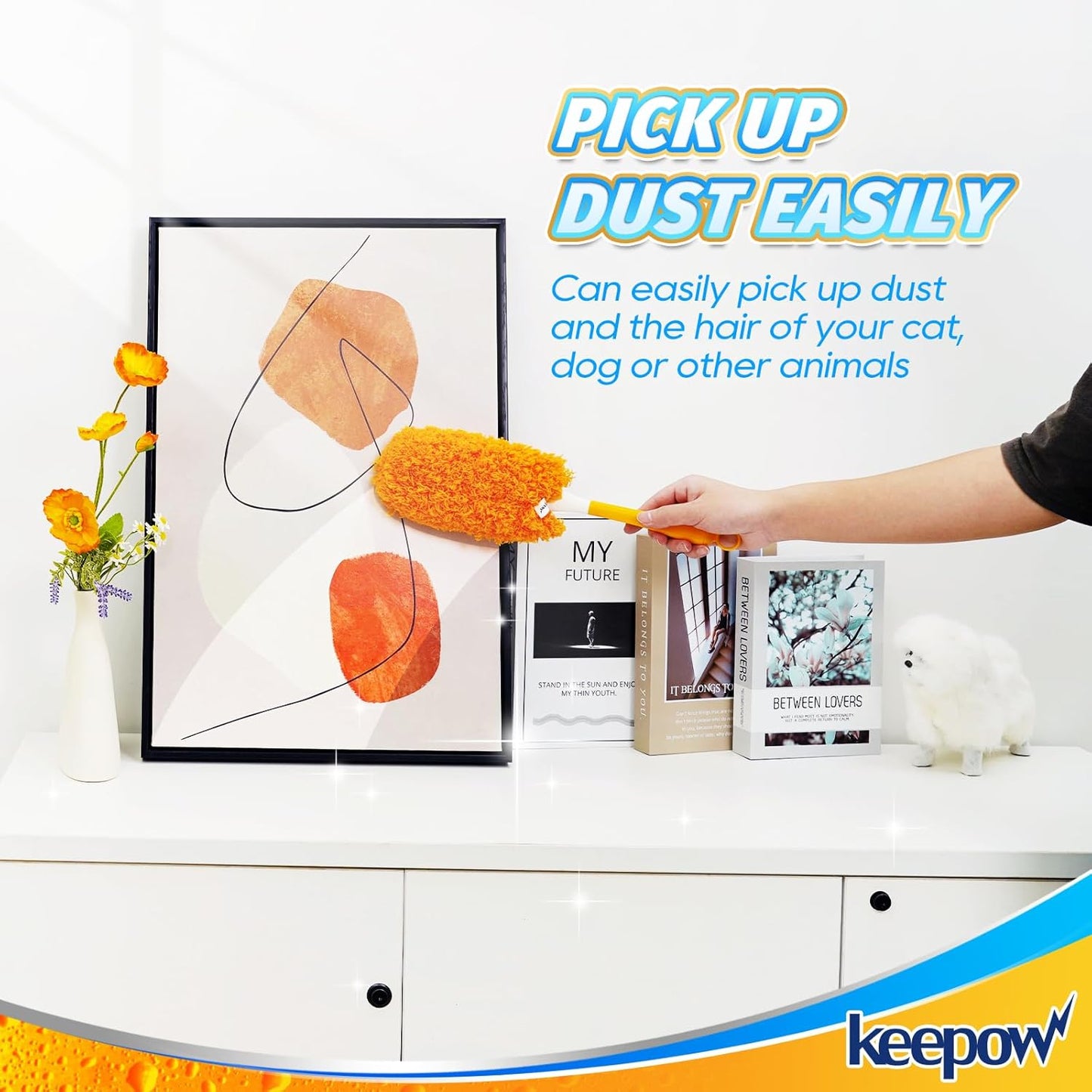 KEEPOW, 6-Pack Microfiber Reusable Refills Compitable with Hand Duster, 360 Degree Dry Microfiber for Cleaning Duster Heavy Duty Refills