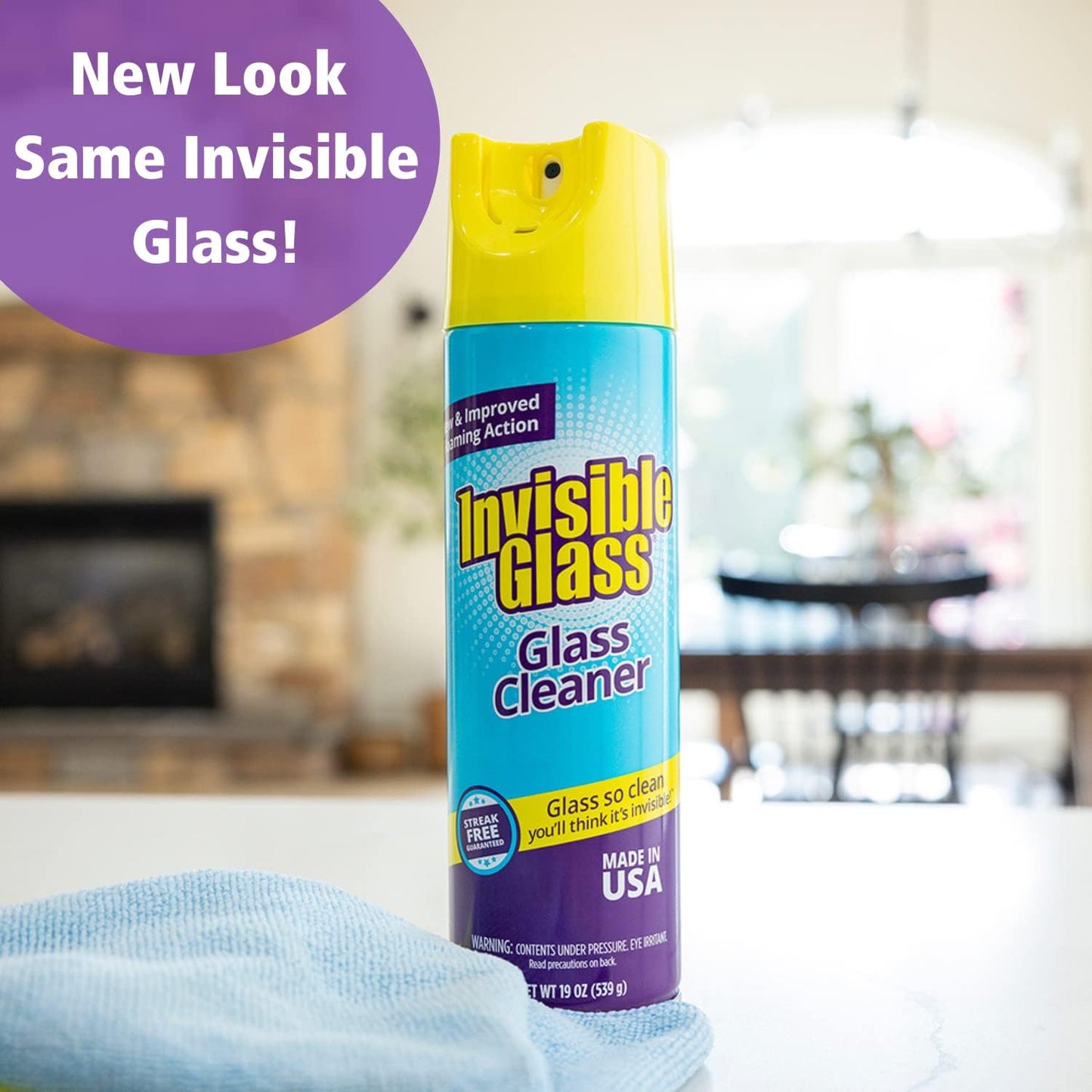 Invisible Glass 91160 Premium Glass and Window Cleaner for Auto and Home Cleans Glass, Windows, Glass Cooktops, Patio Doors, and More, Streak-Free, Ammonia-Free, Tint-Safe, 19 Oz, Pack of 1