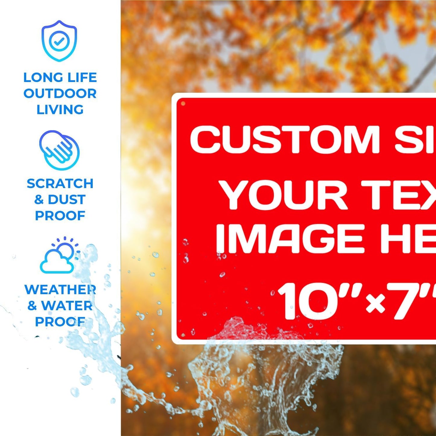 Personalized Aluminum Metal Signs - Weatherproof, Custom Text & Picture, Multiple Sizes, Hazard, Garden, Custom Door, Business Signs