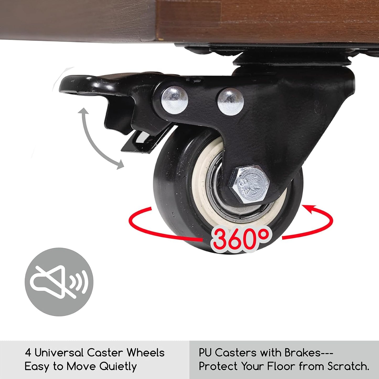 MEEDEN Art Supplies Storage Cart: 5-Tier Solid Beech Wood Utility Rolling Cart with 3 Drawers - Craft Orgnizer on 4 Wheels - Walnut Color