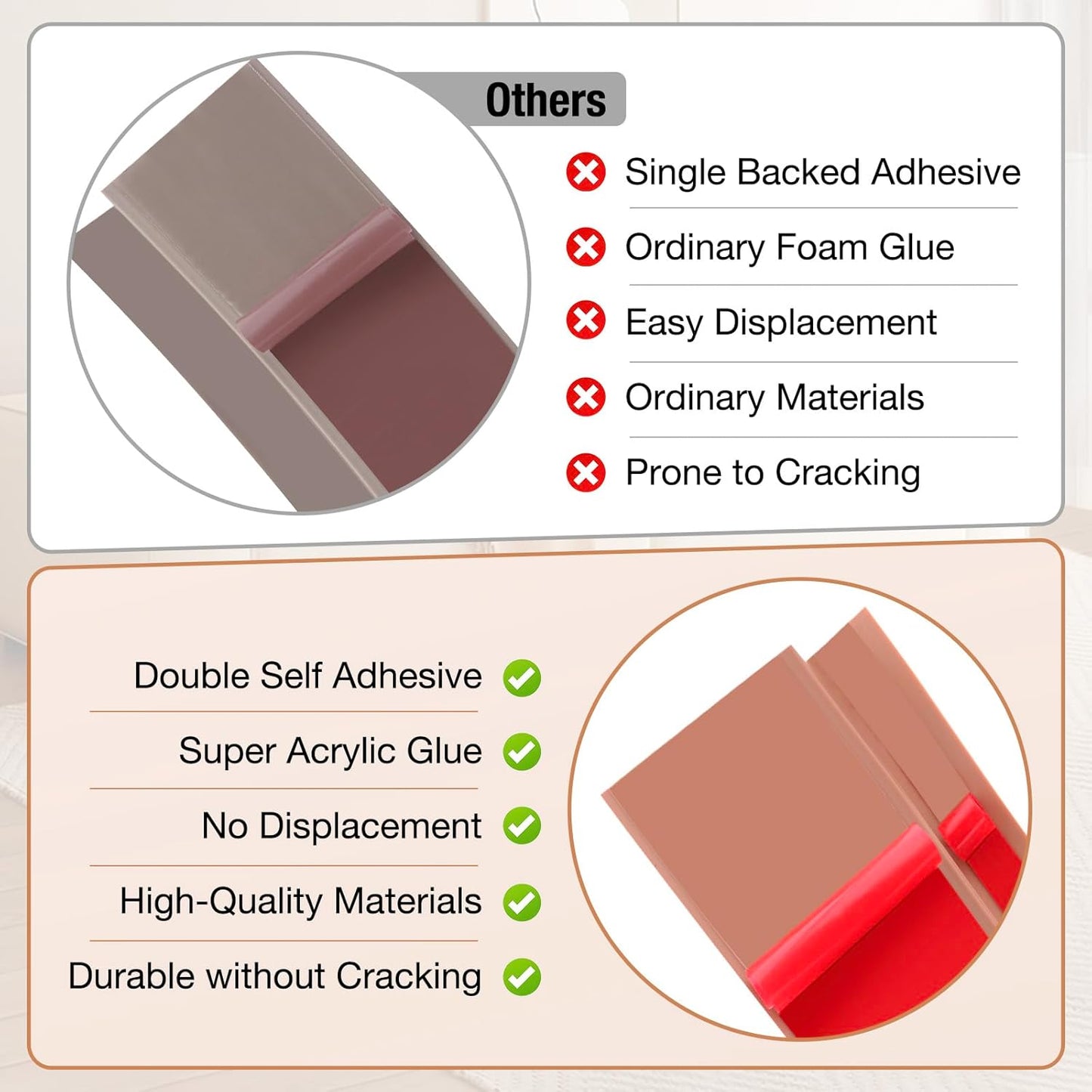 Floor Transition Strip Self Adhesive Vinyl Door Threshold for Doorways Carpet Edging Trim Overlap Edge Reducer for Laminate Floor, Carpet, Tile (Light Brown Wood Grain, 3/5" to 4/5", 10Ft)