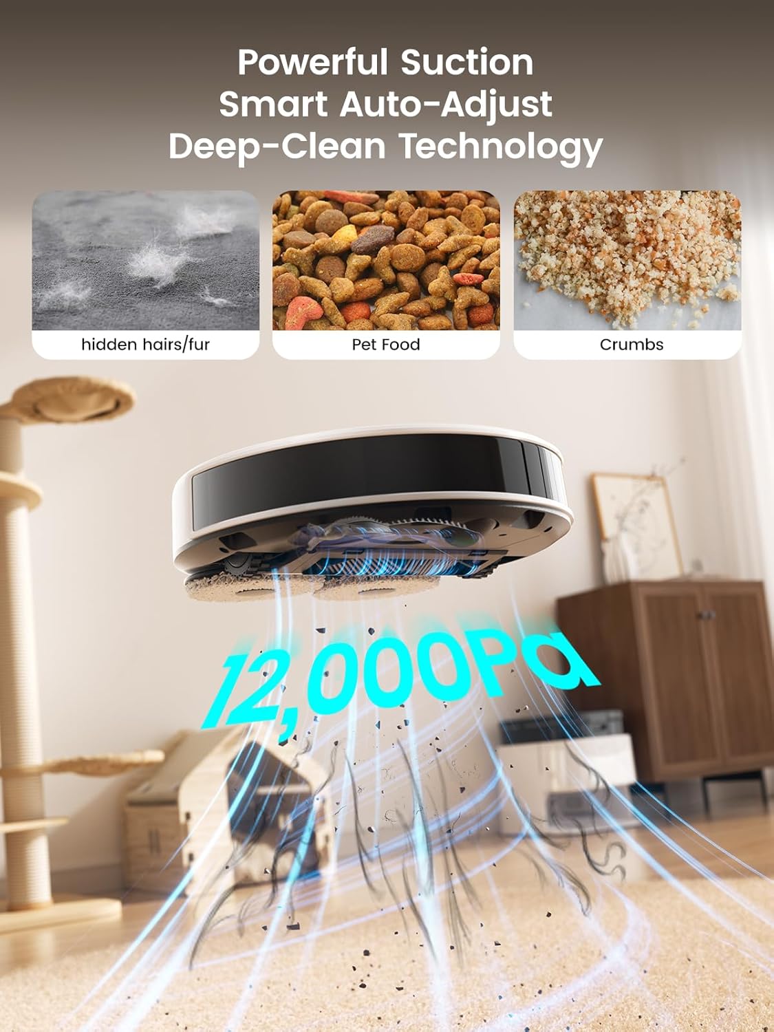 Lefant LiDAR Robot Vacuum and Mop, All-in-One Dock,56-Day Self-Emptying, 190° PSD Obstacle Avoidance, Customized Cleaning, 12000Pa Strong Suction, 220 Min Runtime, WiFi/Alexa/APP/iWatch, M3