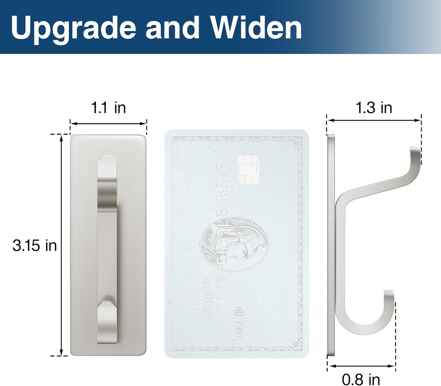 pickpiff Wall Hooks for Coat and Towel: 13LB Adhesive Door Hanger Stick on, Brushed Nickel,12 Pack