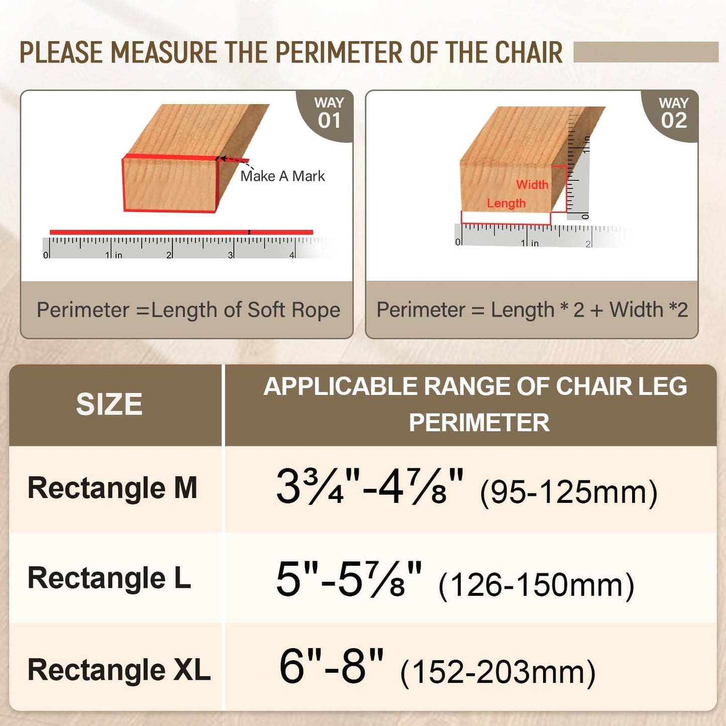 BUMACO Chair Leg Floor Protectors Rectangle Chair Leg Protectors for Hardwood Floors Silicone Pads Covers to Protect Floors(Clear-20 Pcs, Rectangle M Fit (Perimeter: 3-3/4"~4-7/8")