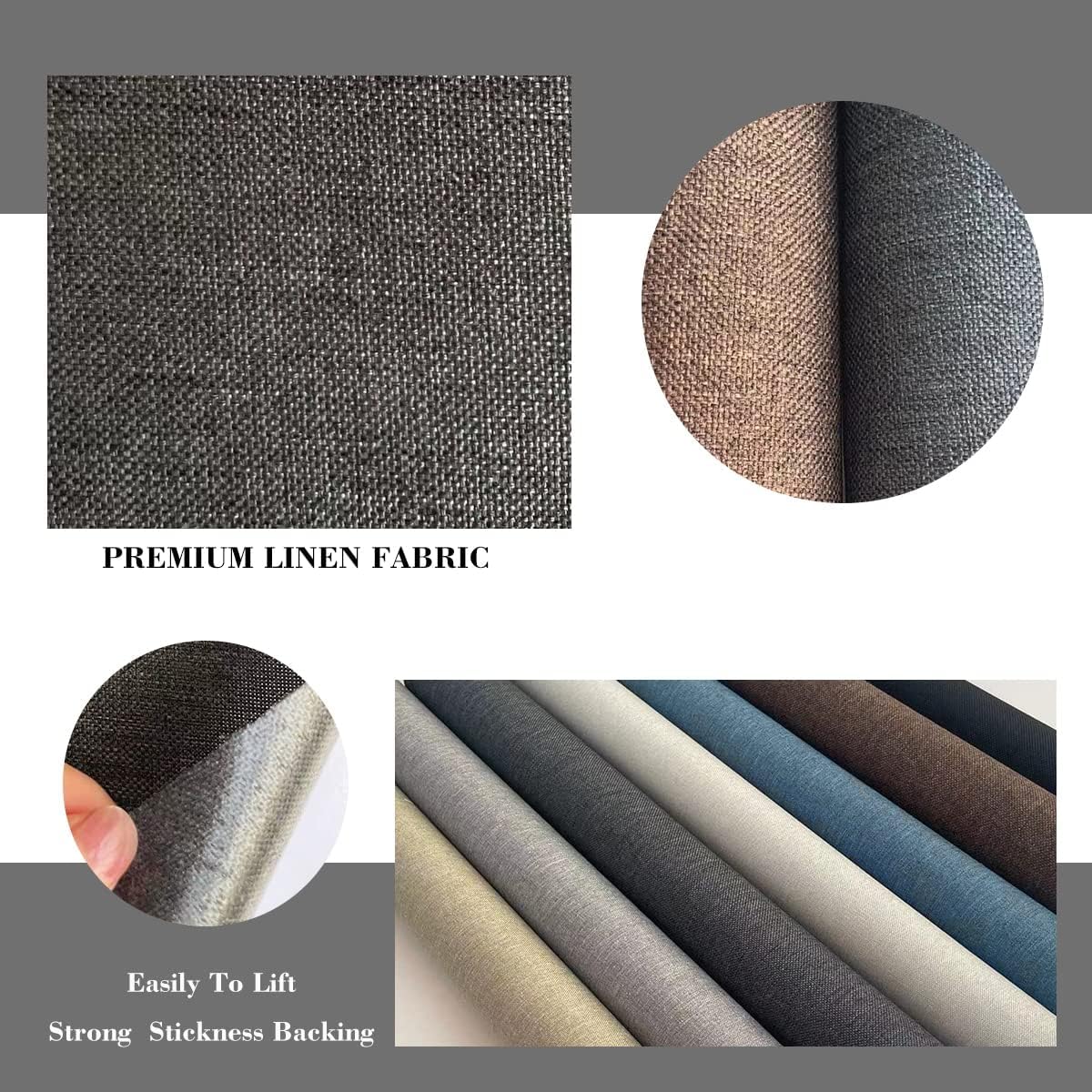 Fabric Repair Patches, 17X79 Inch Linen Repair Tape Self-Adhesive Fabric Patches Durable, DIY Large Linen Tape for Sofa, Couches, Furniture, Chair, Clothing （17X79 Inch, Brown）