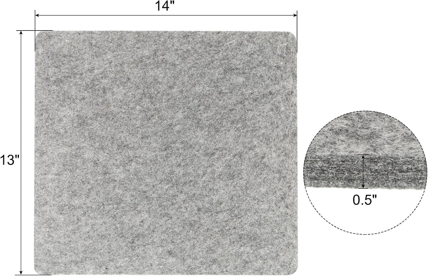 PATIKIL Wool Pressing Mat, 14" x 13" Wool Ironing Pad Blanket 0.5" Thickened Heat Resistant Quilting Ironing Pad for Quilters Sewing Craft, Grey