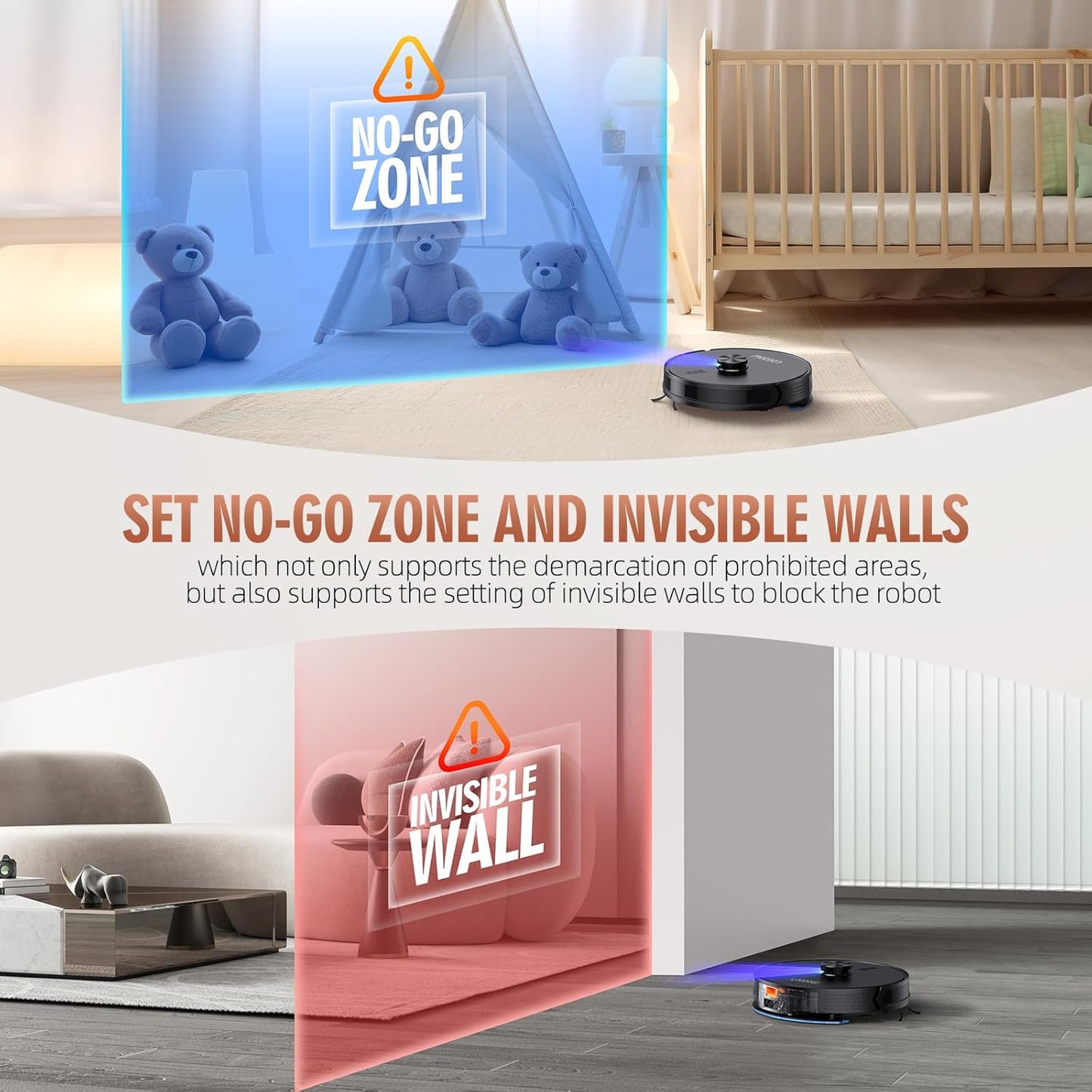 Robot Vacuum and Mop Combo with Self-Emptying Station (60-Day), LiDAR Navigation Robotic Vacuum Cleaner, 5000Pa Suction, 180-Min Runtime, App/Wi-Fi/Alexa Control, for Pet Hair, Carpets & Hard Floors