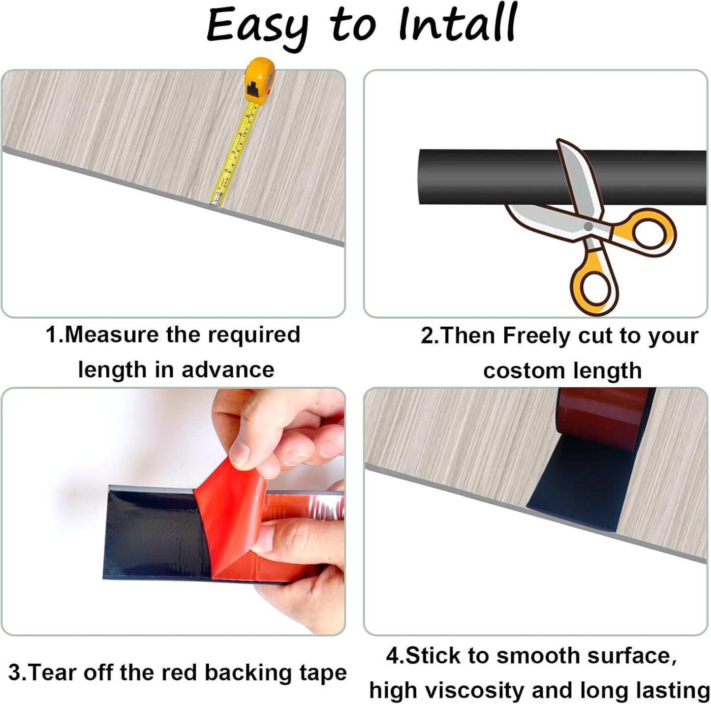 Floor Transition Strip & Self Adhesive Floor Vinyl Floor Edge Trim Laminate Floor Gap Covering Joining Strip