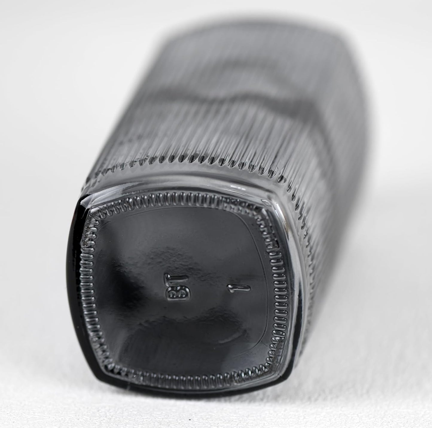 12 oz Glass Soap Dispenser with Vertical Stripe with Black Plastic Rustproof Pump, Small Refillable Soap Dispenser for Kitchen and Bathroom (Grey)