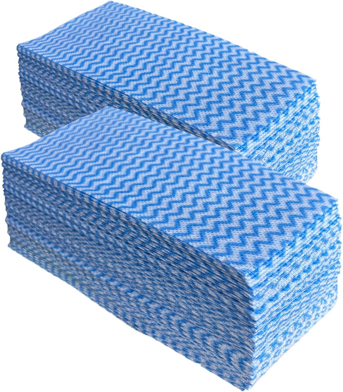 Disposable Cleaning Cloths Multi-Purpose Heavy Duty Disposable Dish Cloth Dish Rags for Kitchen, 7.87 x 15.75 inches -100 Counts/Pack,Blue