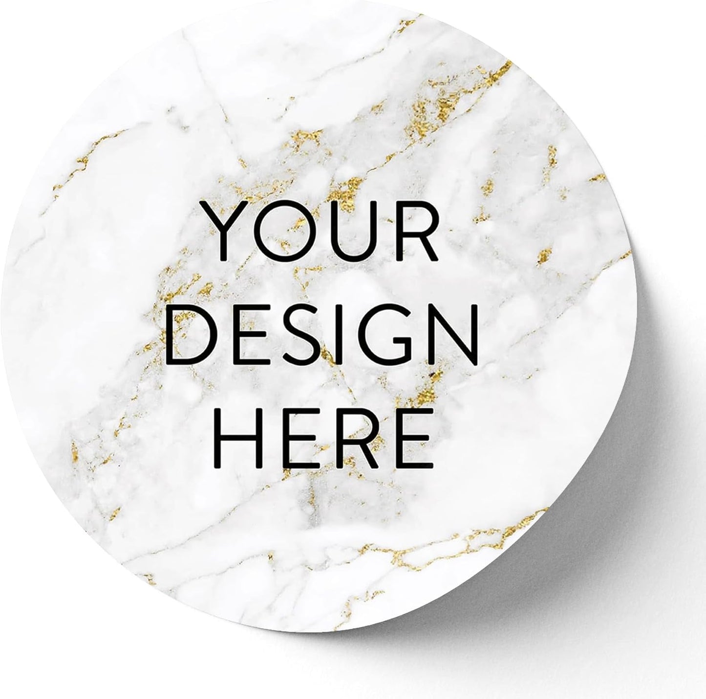 100 Custom Vinyl Stickers - Upload Your own Image, Text, Design, Logo - Personalized Logo Labels for Handmade, Packaging, Bottle, Jars, Candle, Brand Stickers (Gold Marble, 6x6)