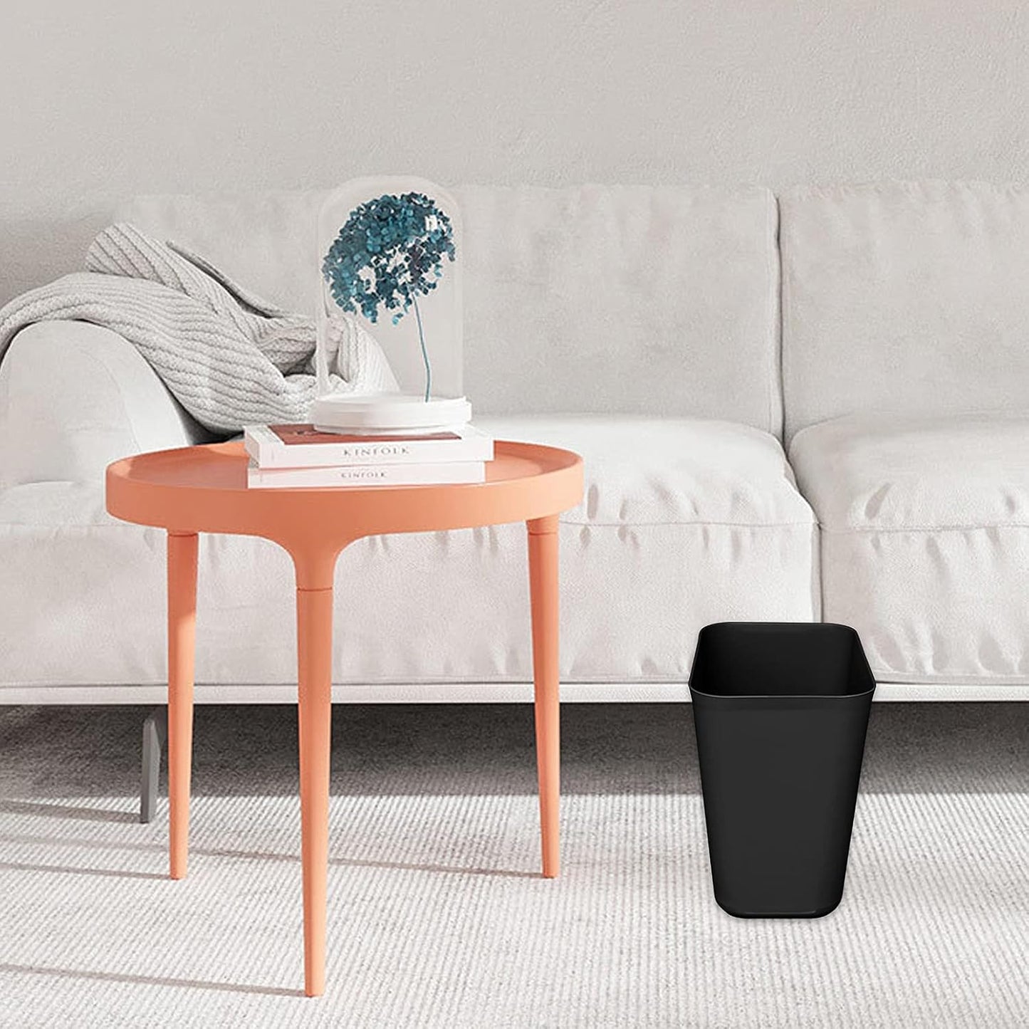 Nipogear 3 Gallons Efficient Trash Can Wastebasket, Fits Under Desk, Kitchen, Home, Office (Black, 3 Gallons-2 Pack)