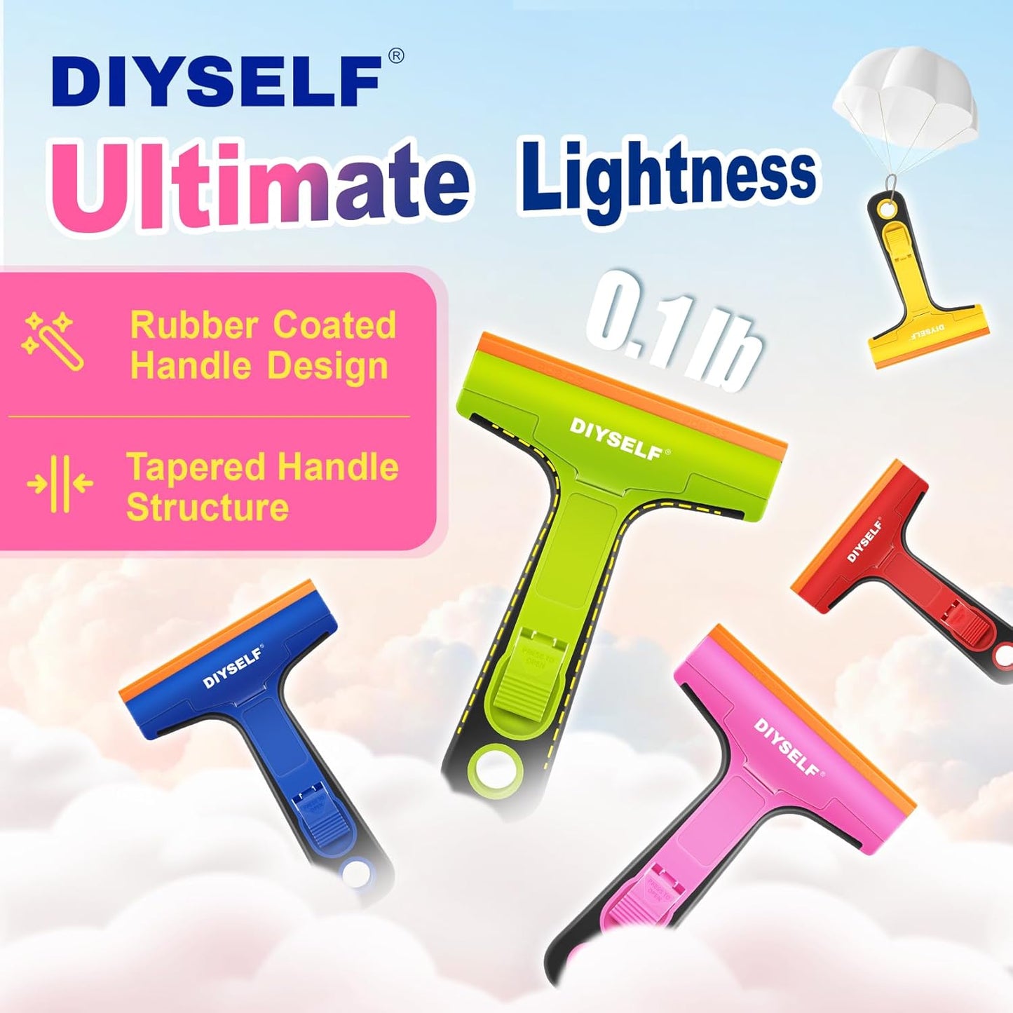 DIYSELF-Razor-Blade-Scraper, 1 Pack Razor Blade Scraper, Extra 5 PCS Orange Plastic Blades, Razor Blade Scraper Tool for Cleaning, Glass Scraper for Windows, Razor Scraper Tool for Car, Cooktop