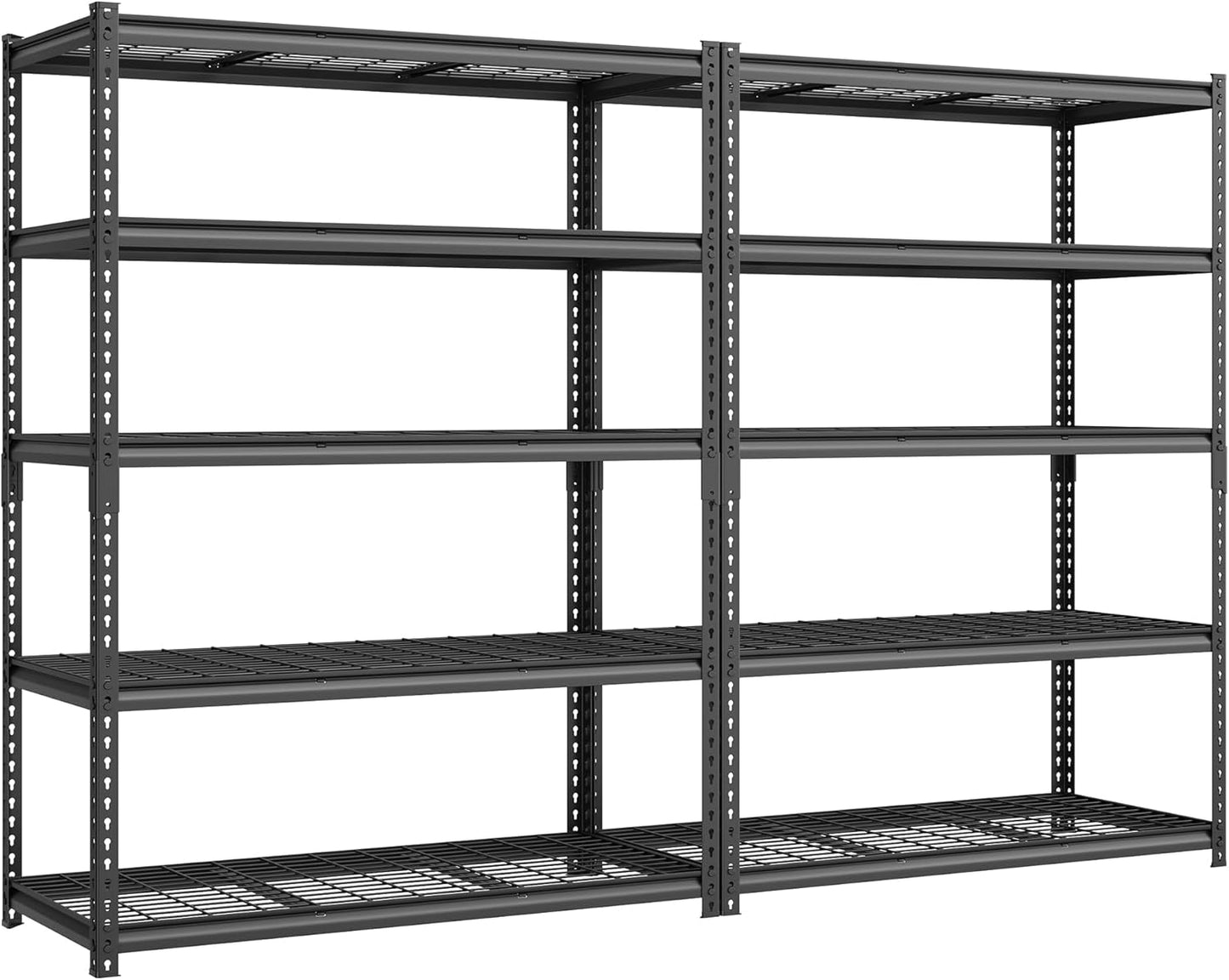 SONGMICS 5-Tier Storage Shelves, Heavy-Duty Garage Shelving, Adjustable Shelving Unit, Steel Shelf, Boltless Assembly, for Garage, 2,200 lb Load, 24 x 96 x 72 Inches, Ink Black UGLR454B02