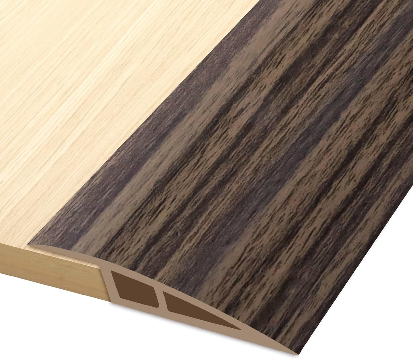 Vinyl Door Threshold Flooring Transition Strip Self Adhesive Carpet Edging Strip for Laminate Doorway Edge Threshold from 2/5" to 3/5" (Grayish Brown Wood Grain, 10 Ft)